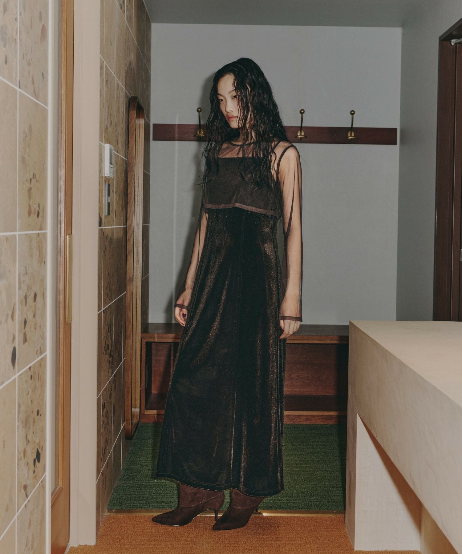 volume ruffle layer dress | ANDRESD