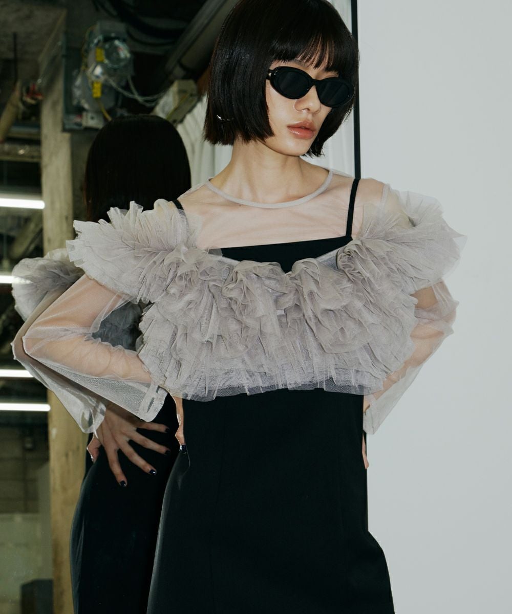volume ruffle layer dress | ANDRESD