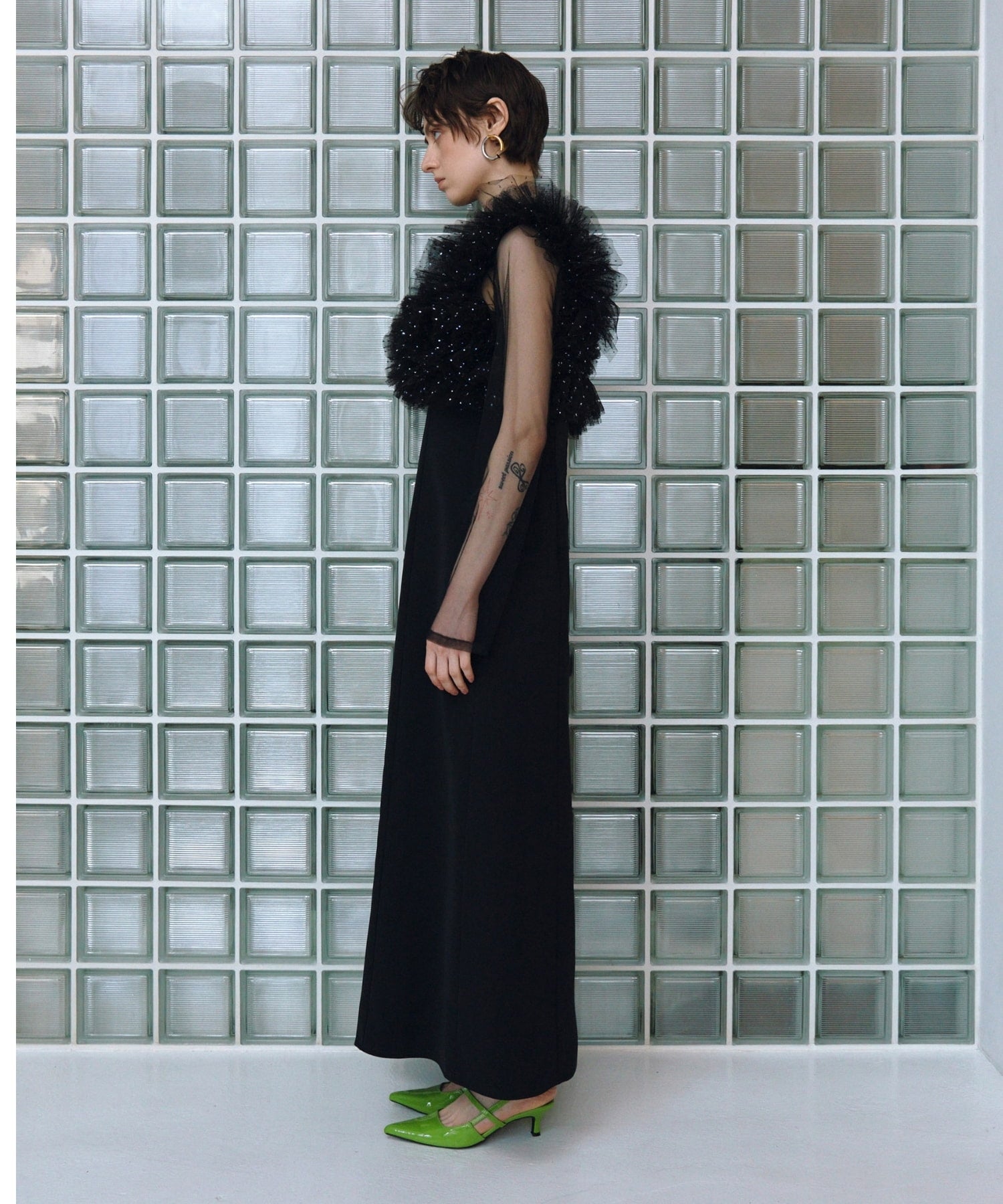 volume ruffle layer dress | ANDRESD