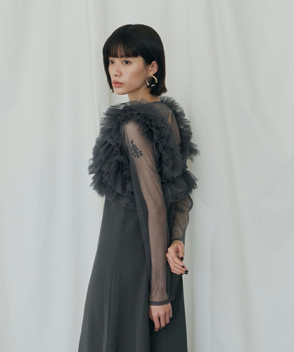 volume ruffle layer dress | ANDRESD