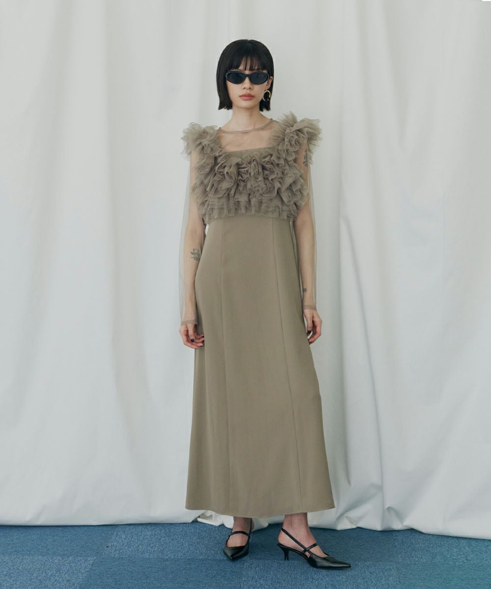 volume ruffle layer dress | ANDRESD