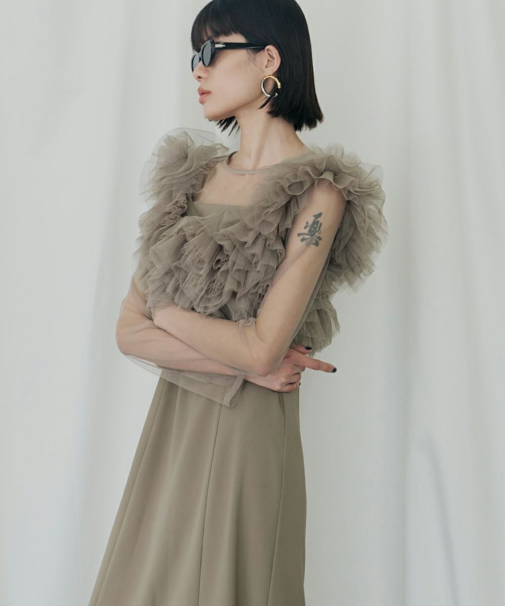 volume ruffle layer dress | ANDRESD