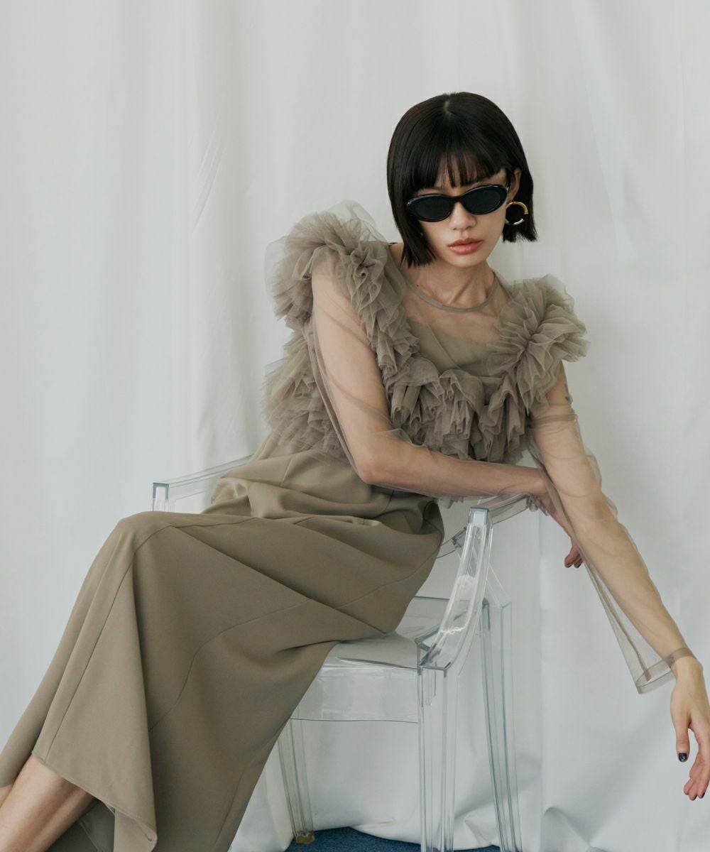 volume ruffle layer dress | ANDRESD