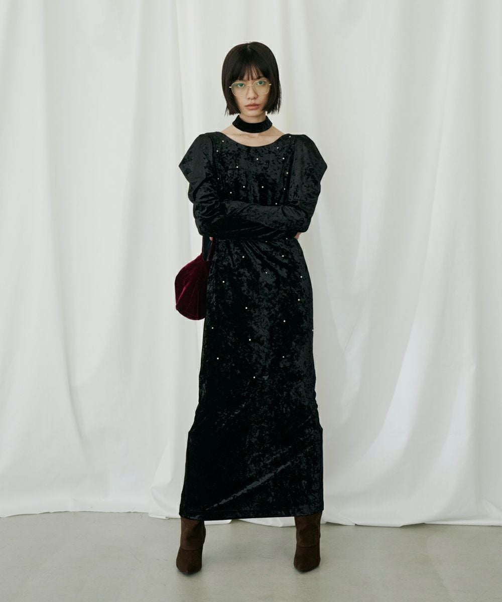 pearl glow velour dress | ANDRESD