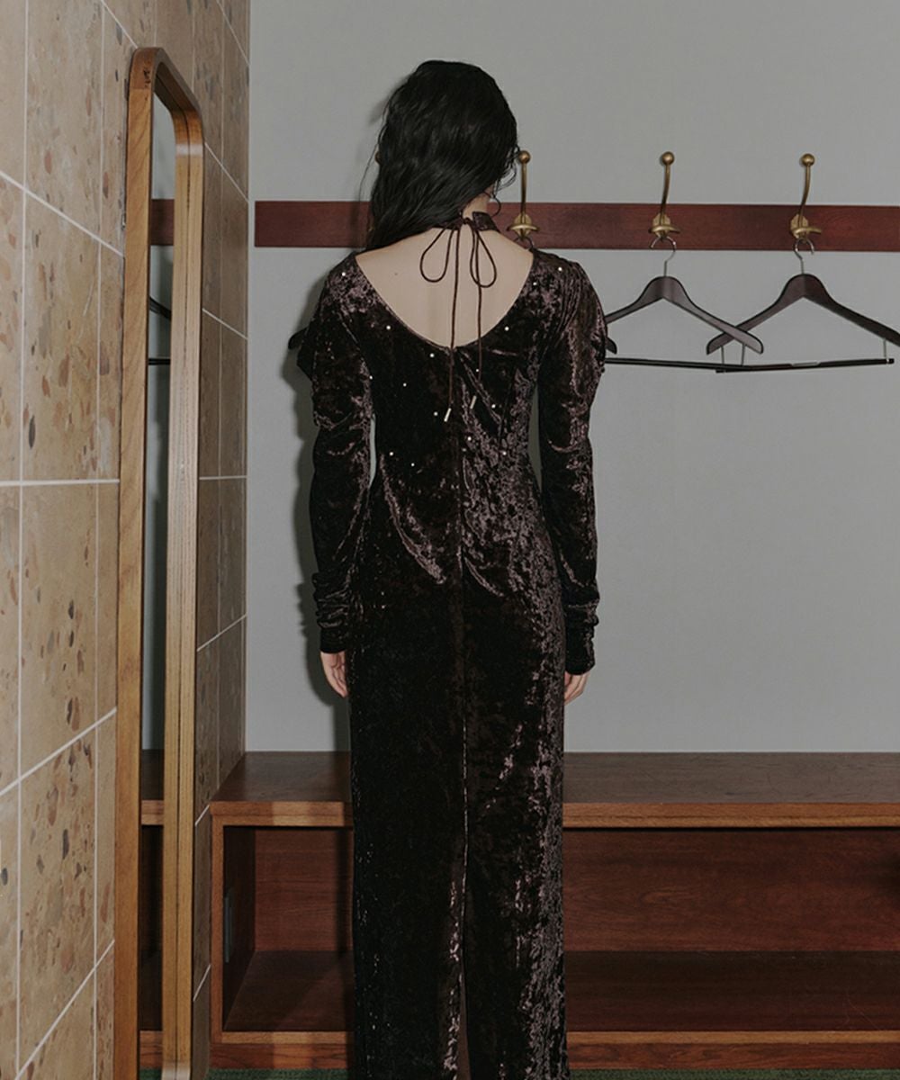 pearl glow velour dress | ANDRESD