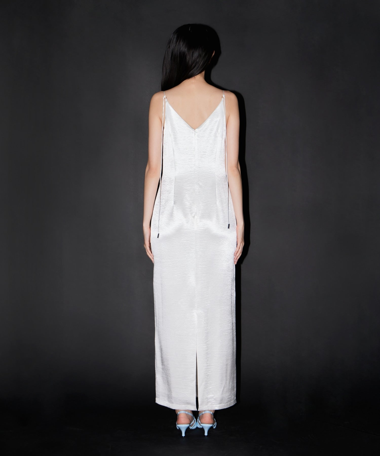 glossy satin back ribbon dress | ANDRESD
