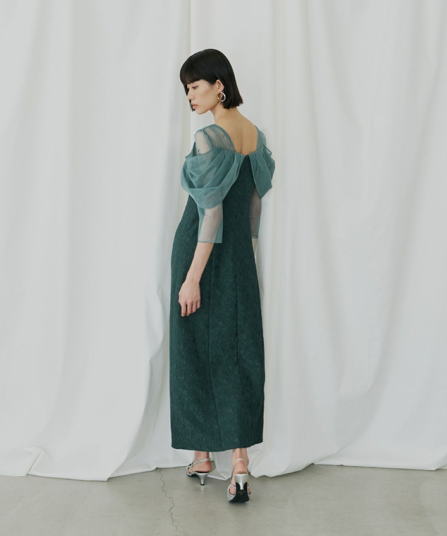 tulle drape jacquard dress | ANDRESD