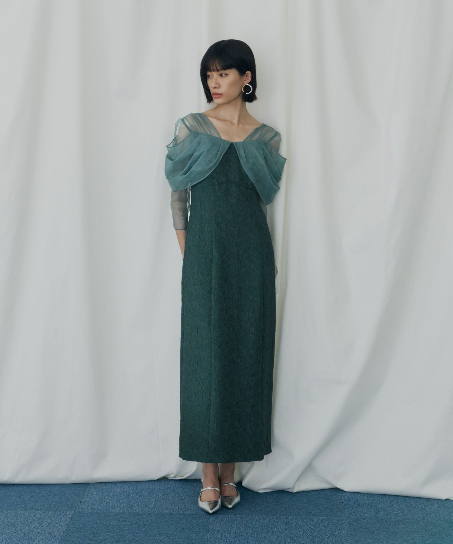 tulle drape jacquard dress | ANDRESD