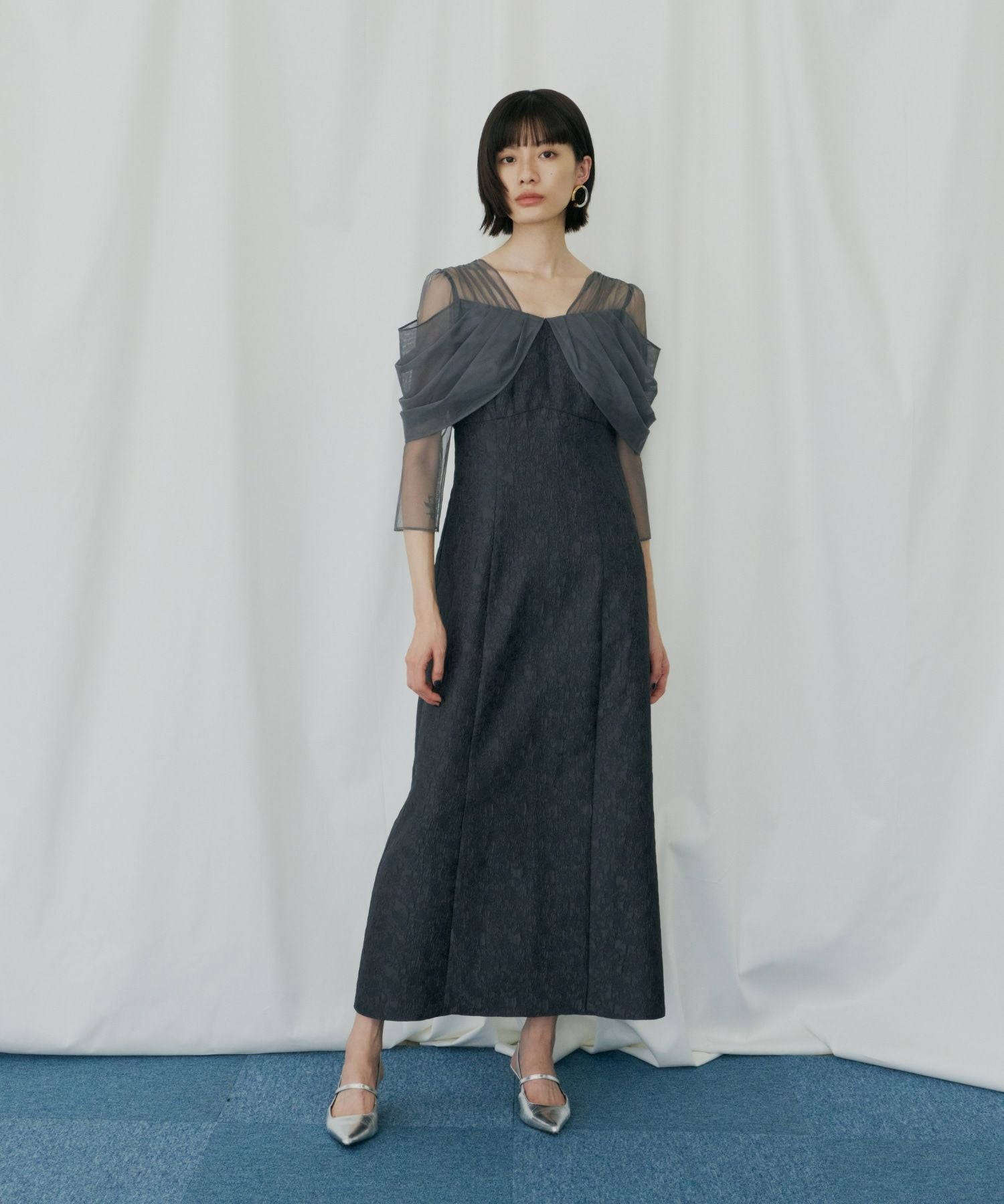 tulle drape jacquard dress | ANDRESD