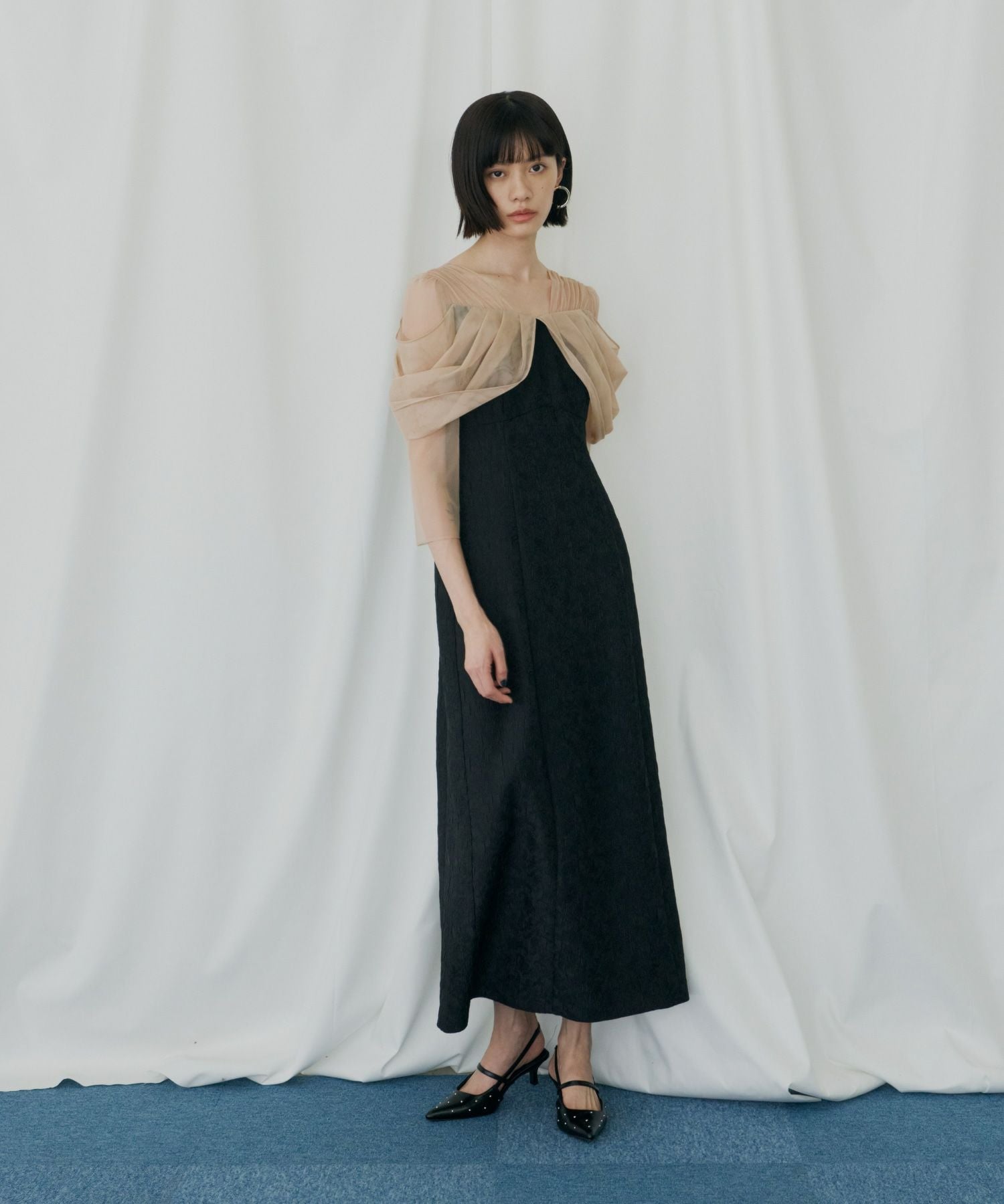 tulle drape jacquard dress | ANDRESD