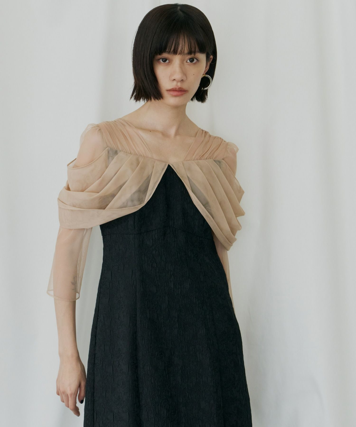 tulle drape jacquard dress | ANDRESD