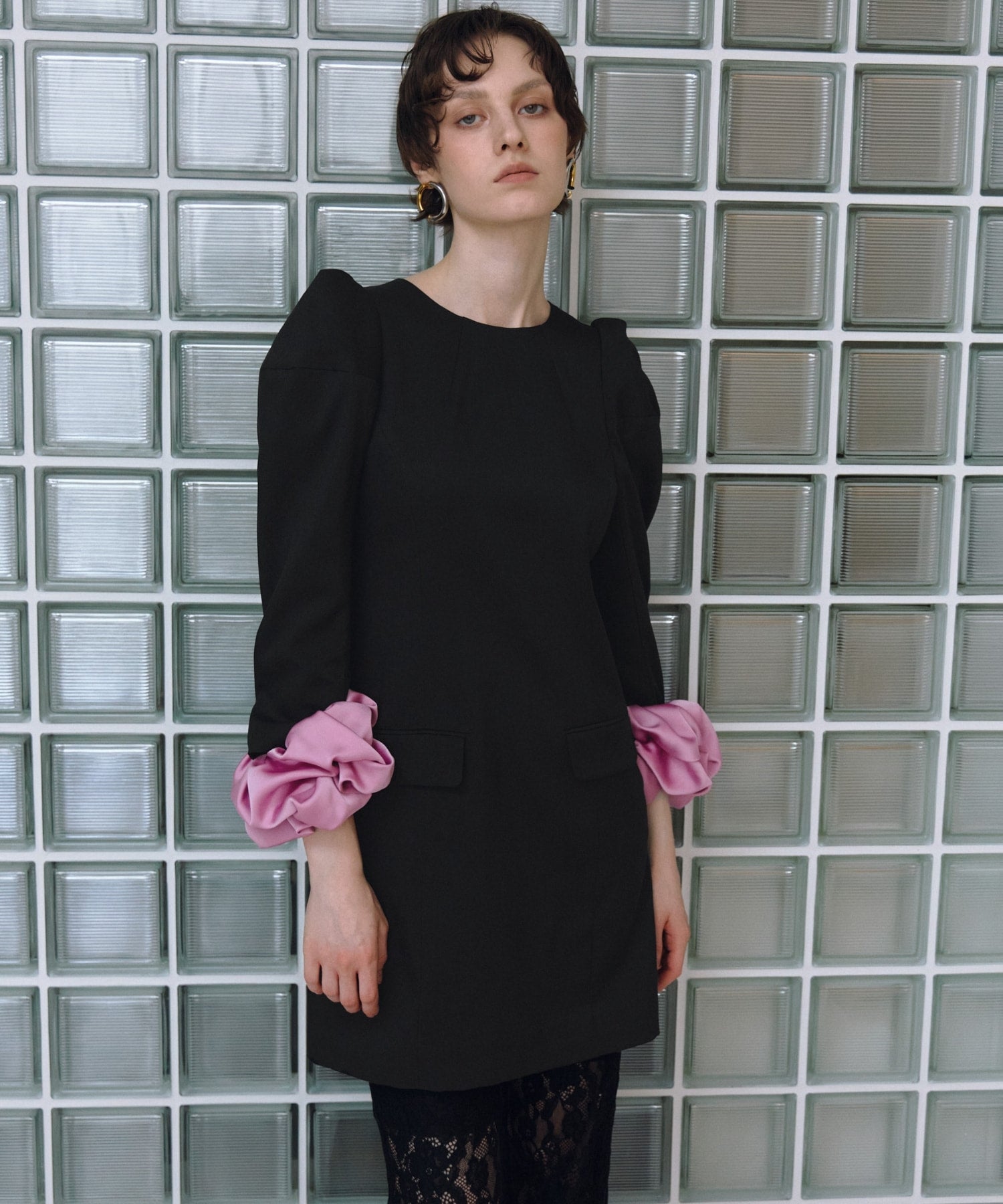 chouchou sleeve mini dress set | ANDRESD