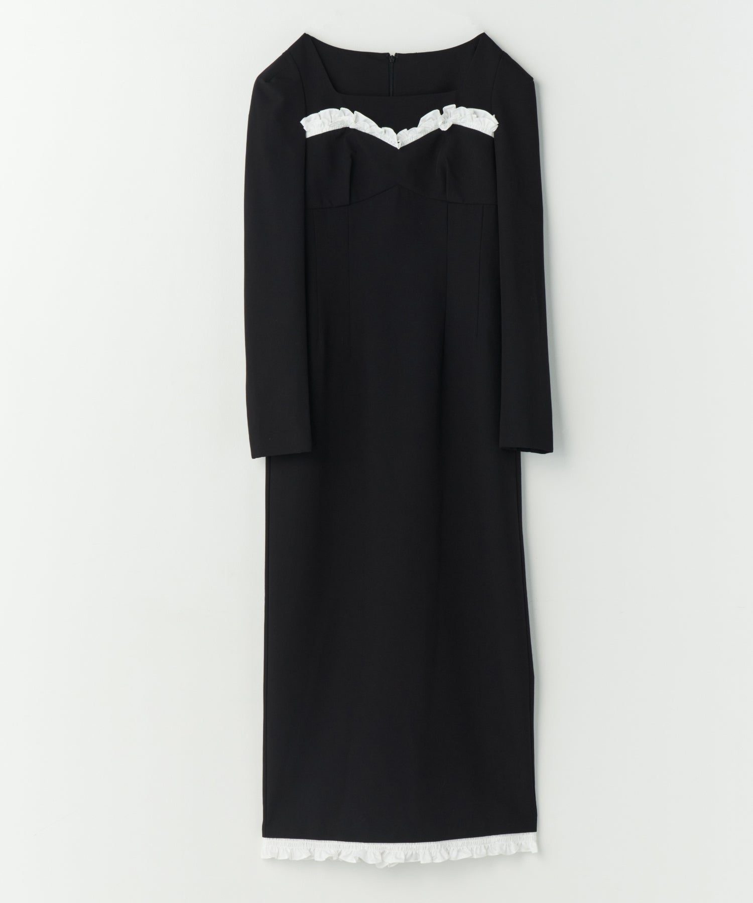 ANDRESD frills trim long dress ブラック Lサイズ frills trim long dress | ANDRESD