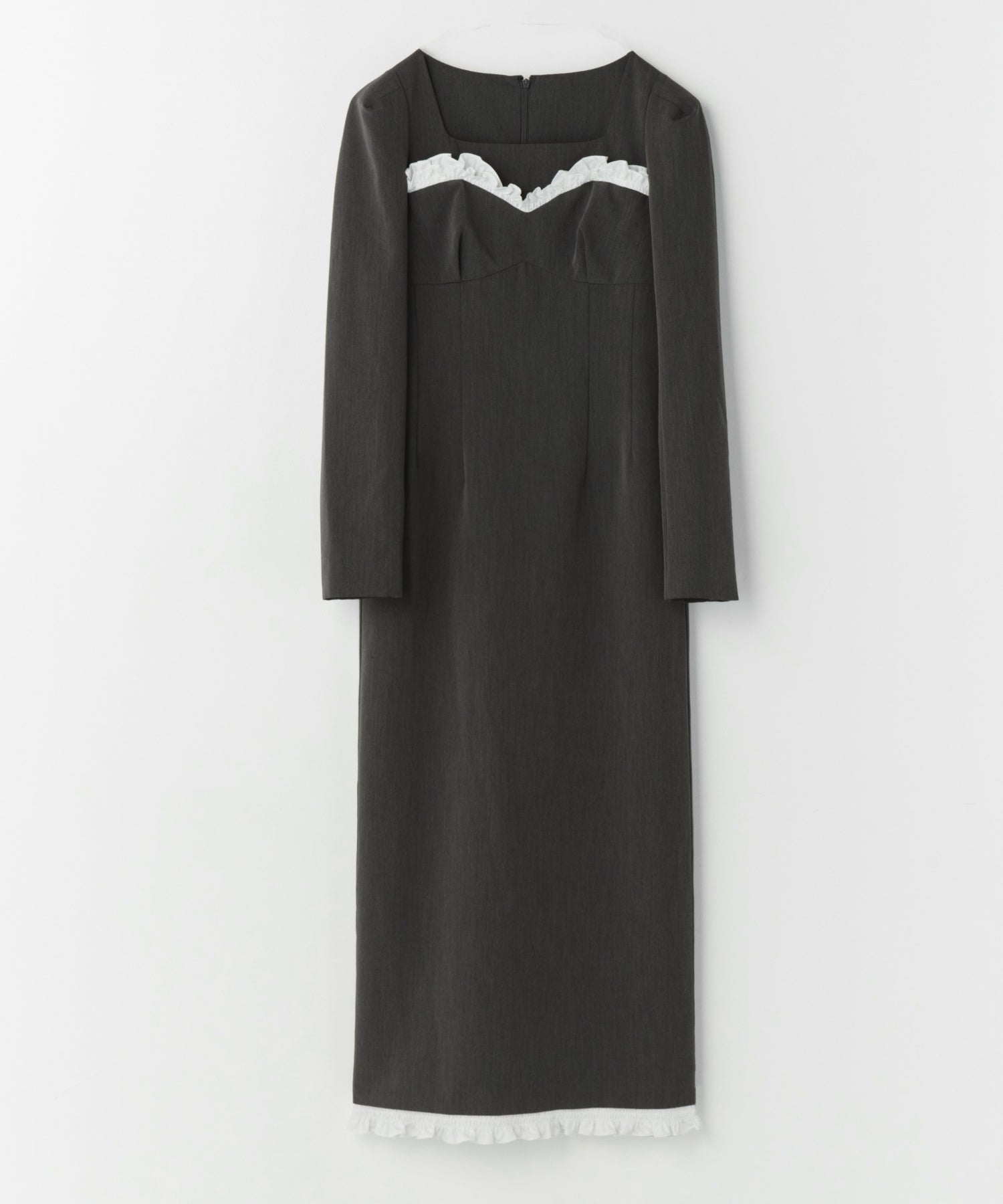 frills trim long dress | ANDRESD