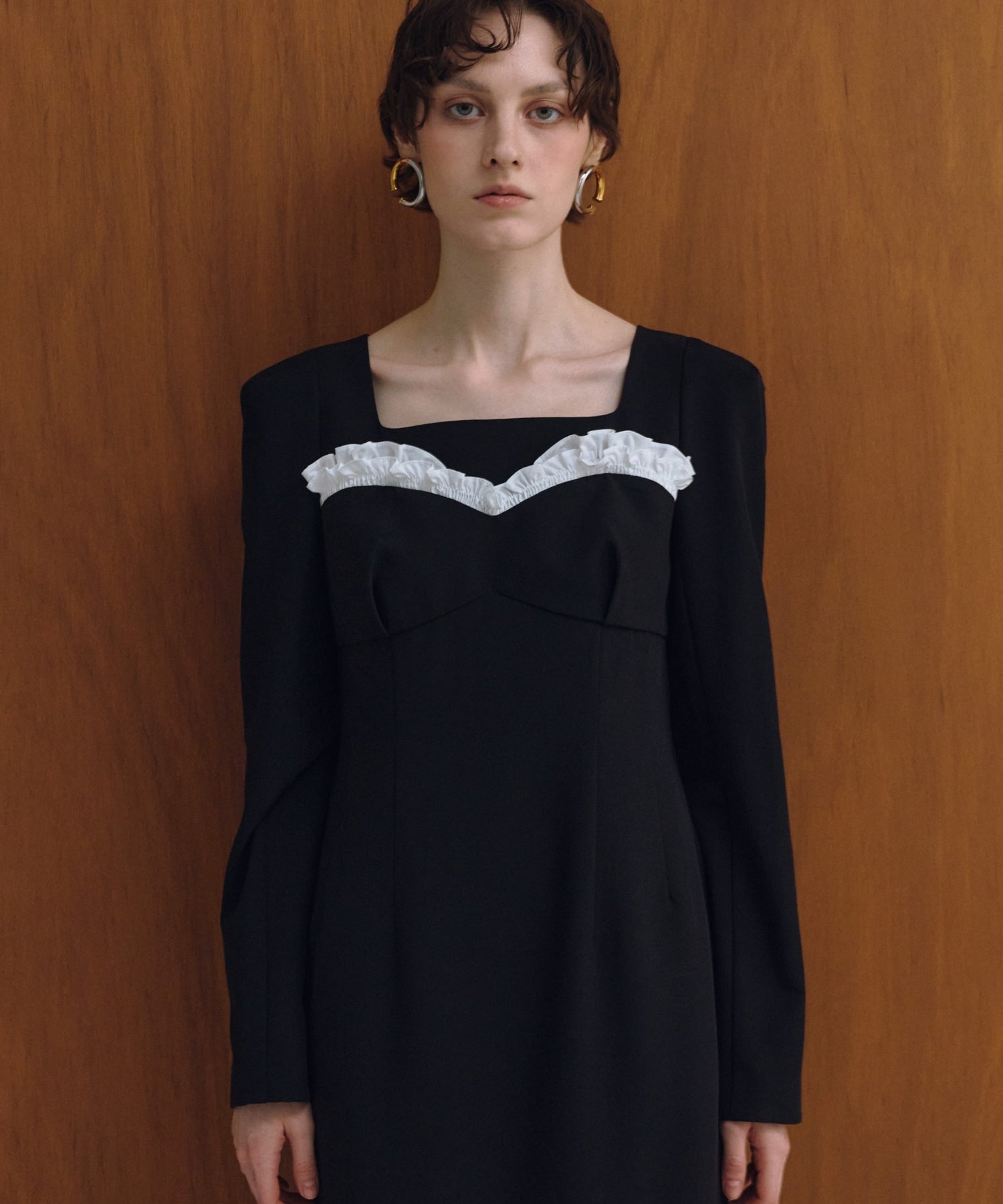 frills trim long dress | ANDRESD