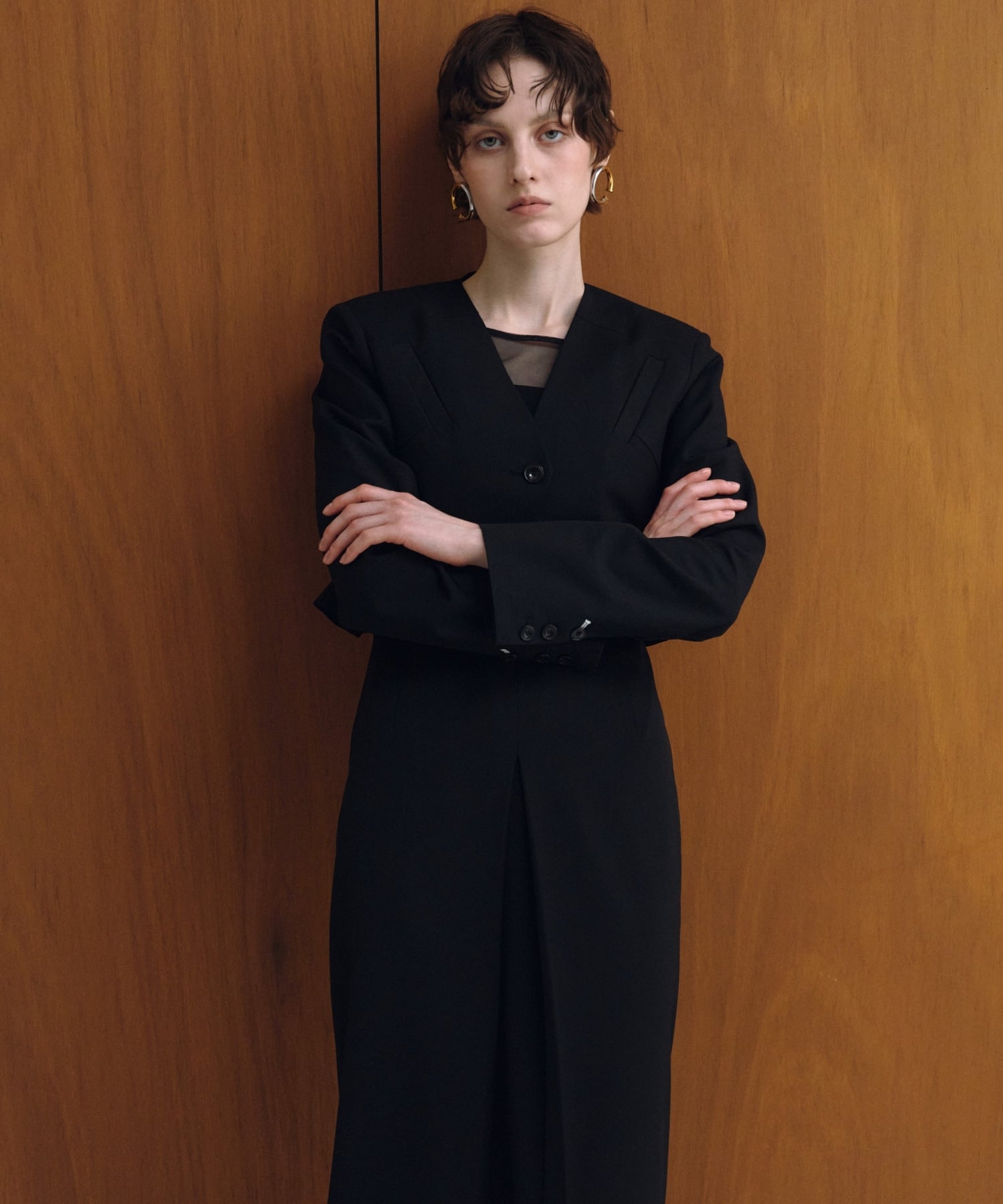 slash pockets cropped jacket | ANDRESD