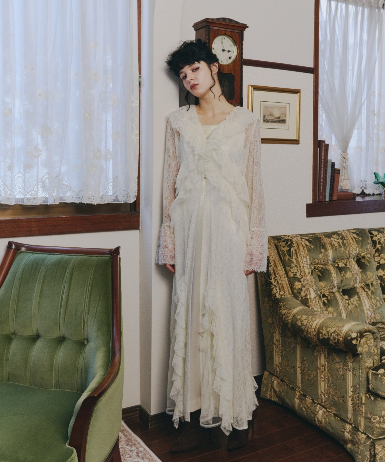 ruffle lace gown layered dress | ANDRESD