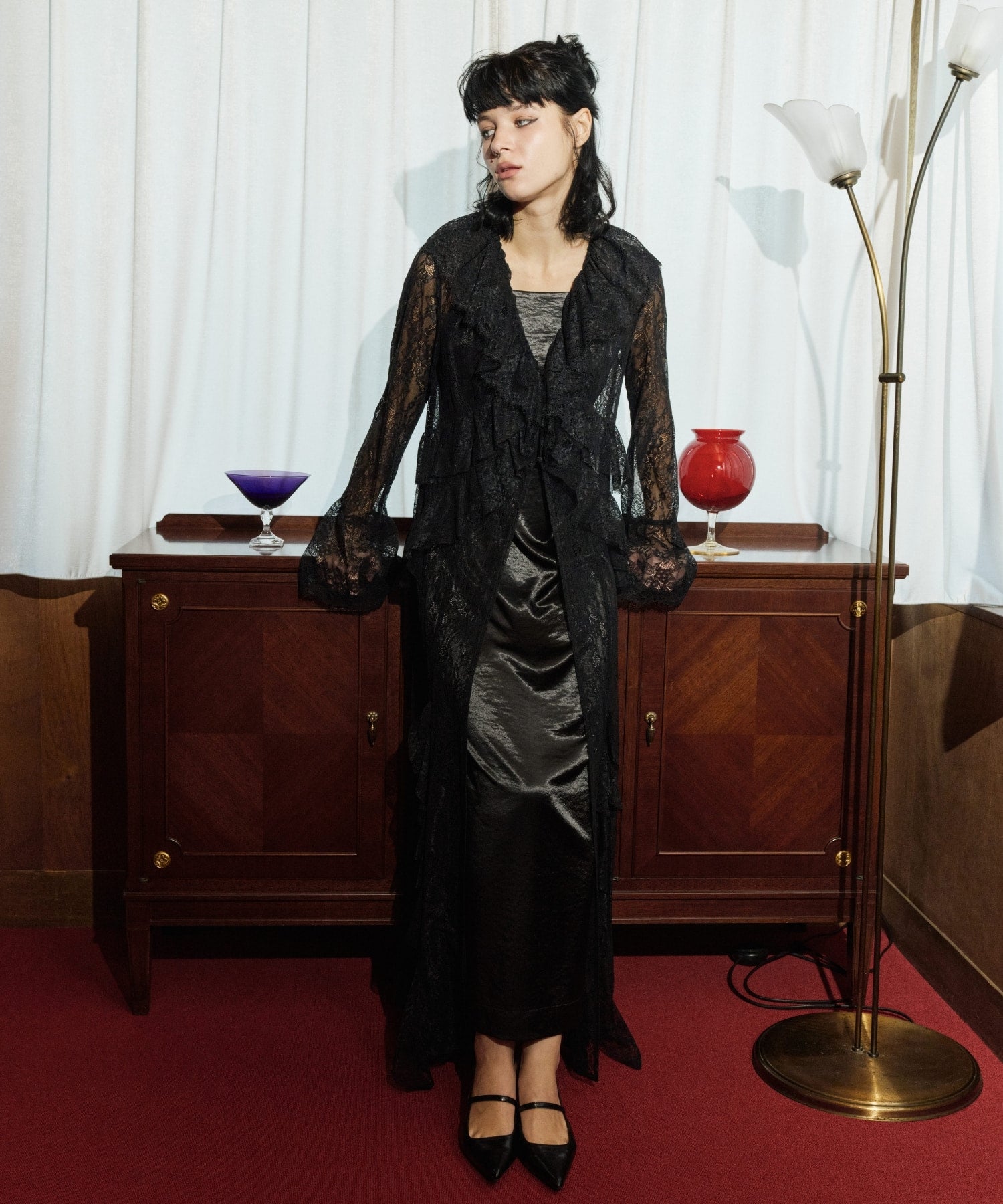 ruffle lace gown layered dress | ANDRESD