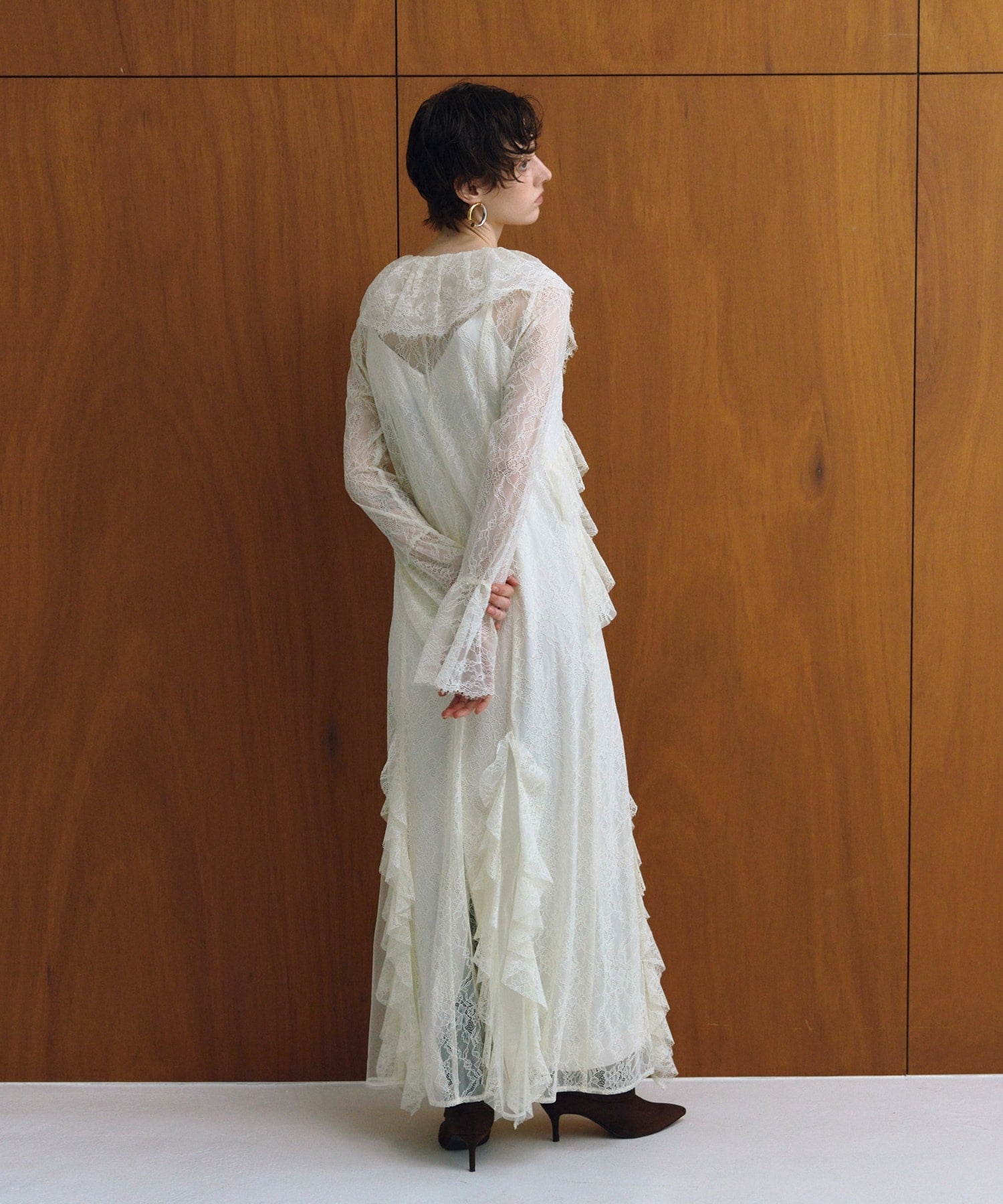 ruffle lace gown layered dress | ANDRESD