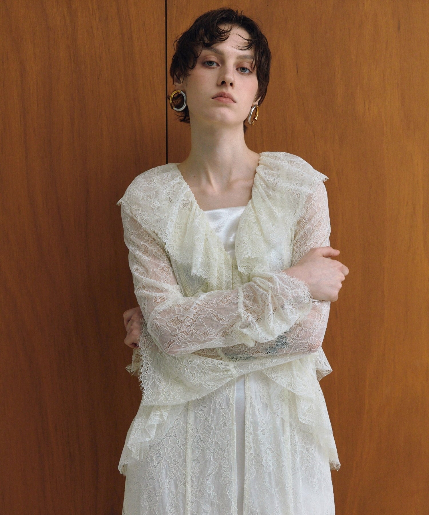 ruffle lace gown layered dress | ANDRESD