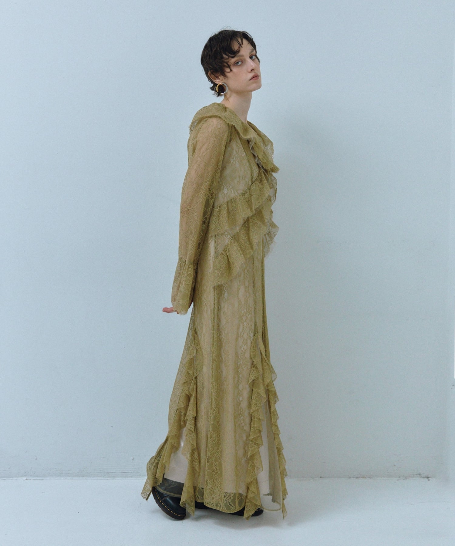 ruffle lace gown layered dress | ANDRESD