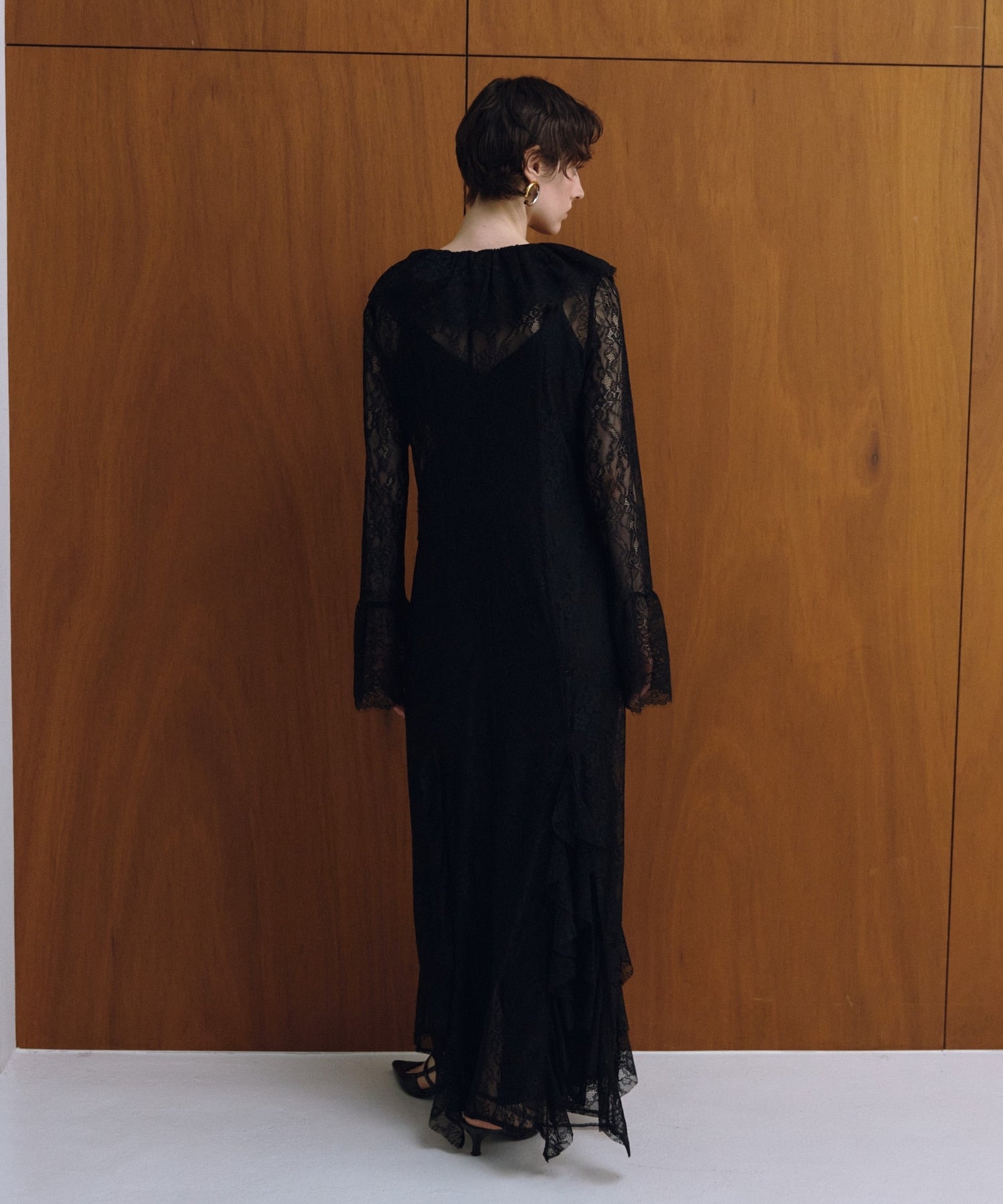 ruffle lace gown layered dress | ANDRESD
