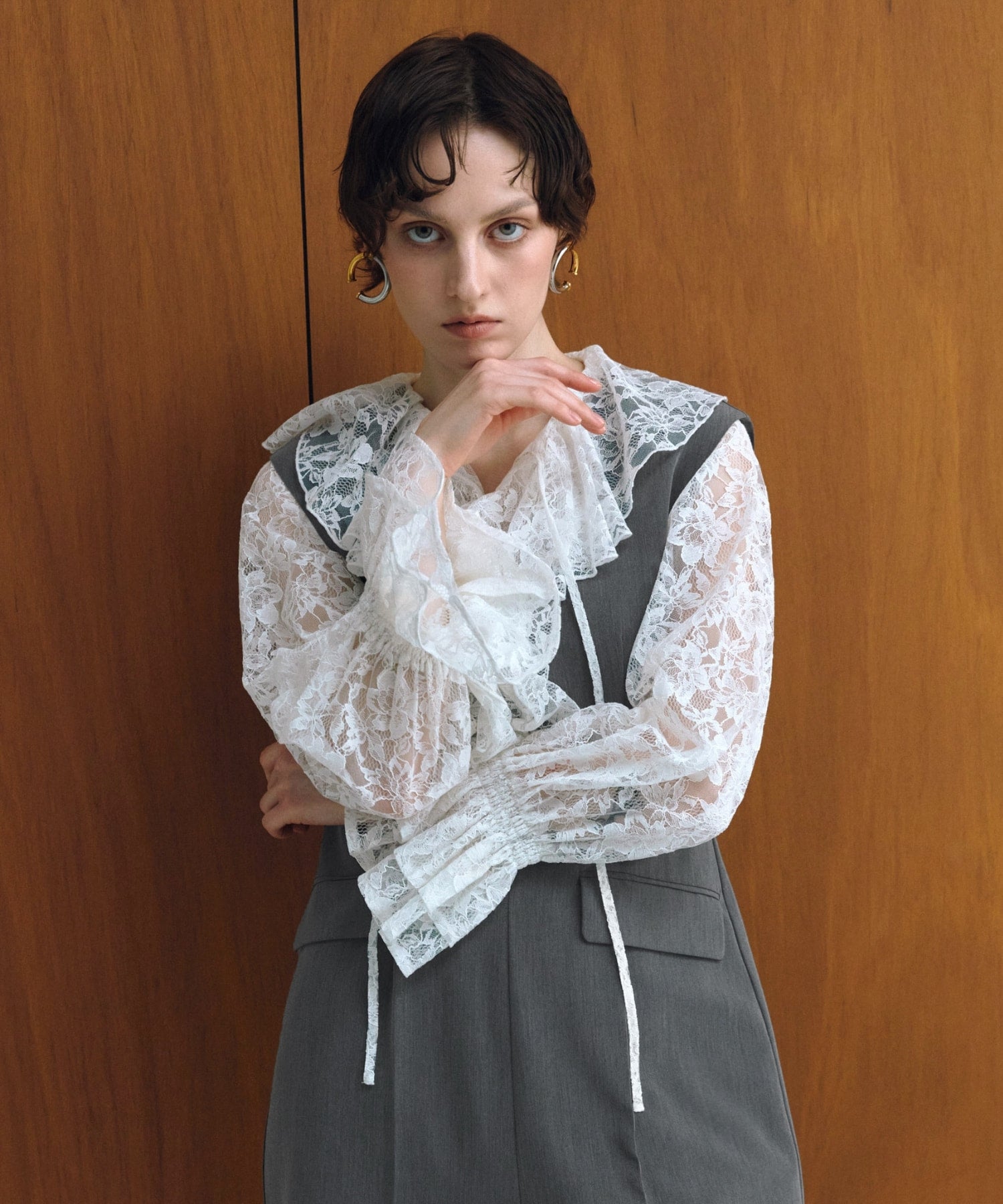 ANDRESS オールインワン lace ruffle all-in-one dress | ANDRESD