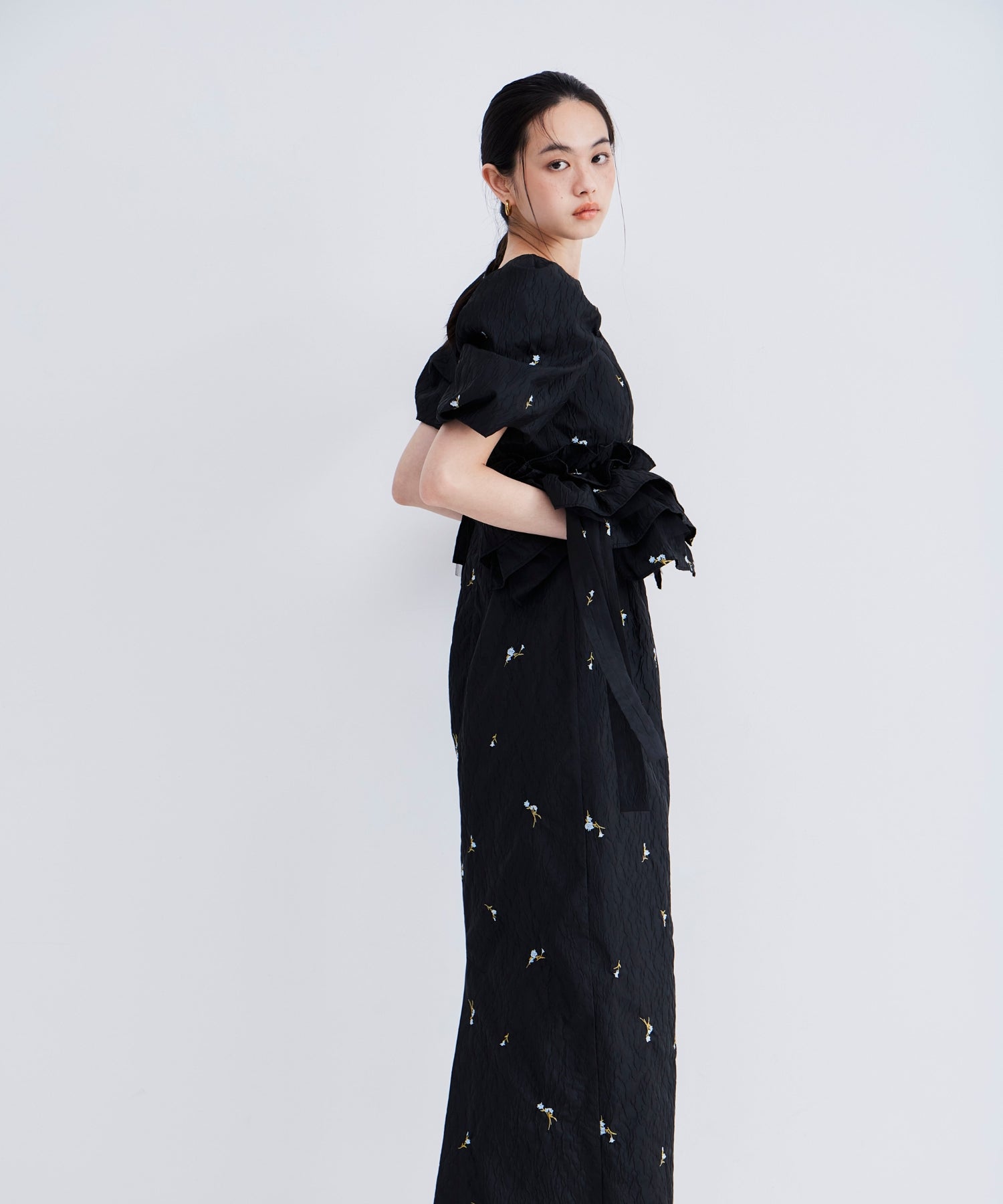 ◎新品未使用◎ANDRESD blossom frill dressネイビーL blossom frill dress | ANDRESD