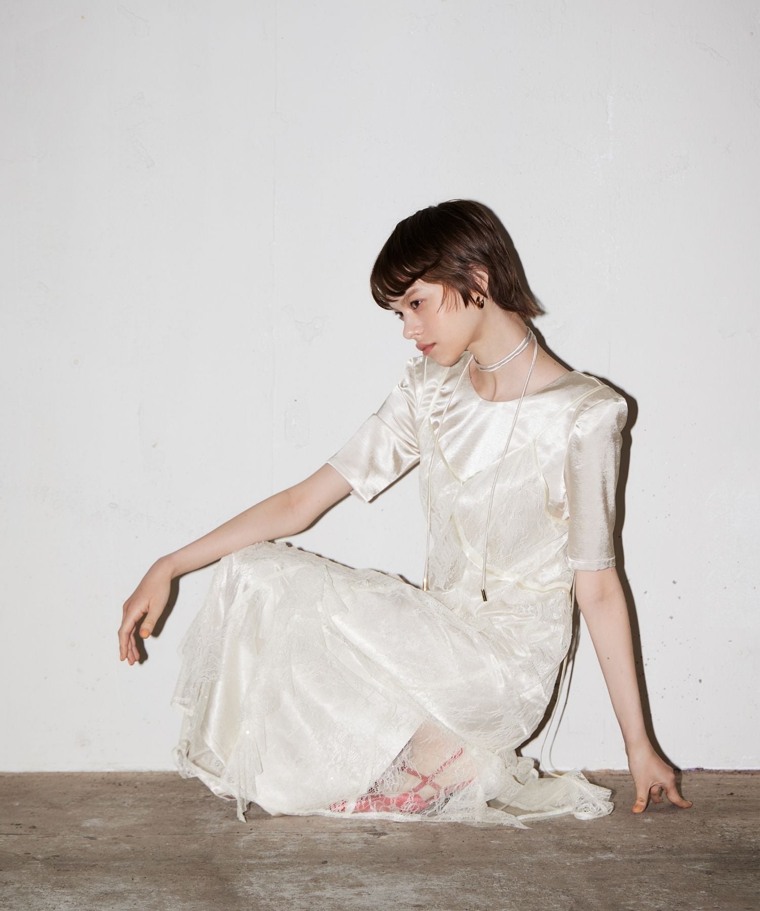 sparkle lace satin dress | ANDRESD