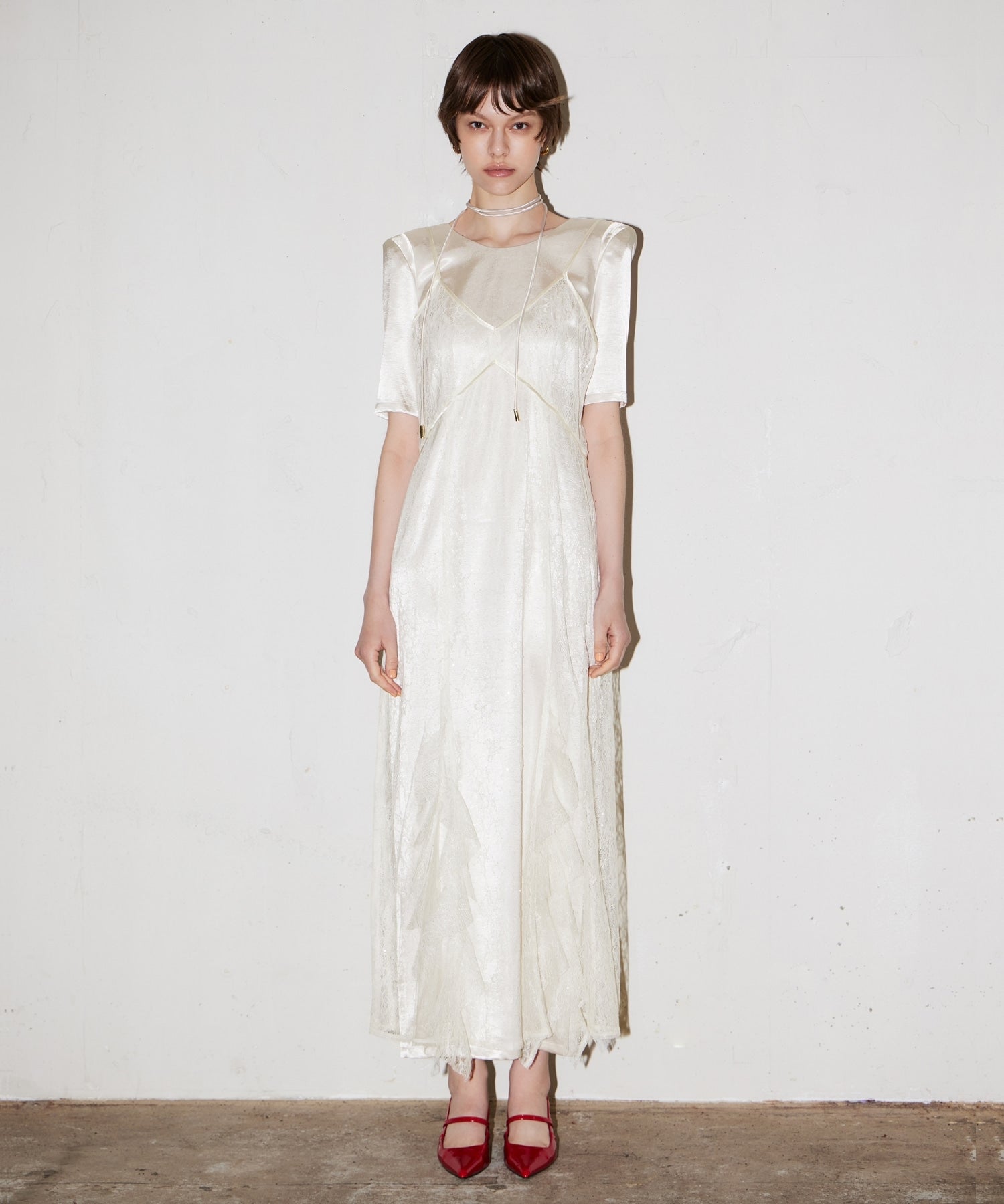 sparkle lace satin dress | ANDRESD