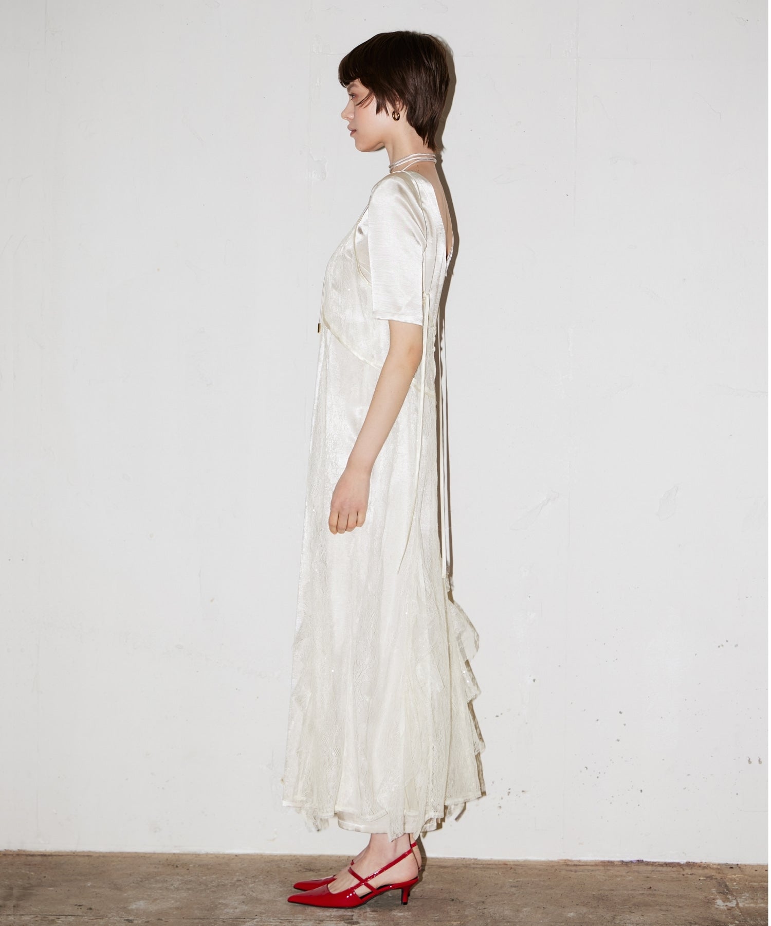 sparkle lace satin dress | ANDRESD