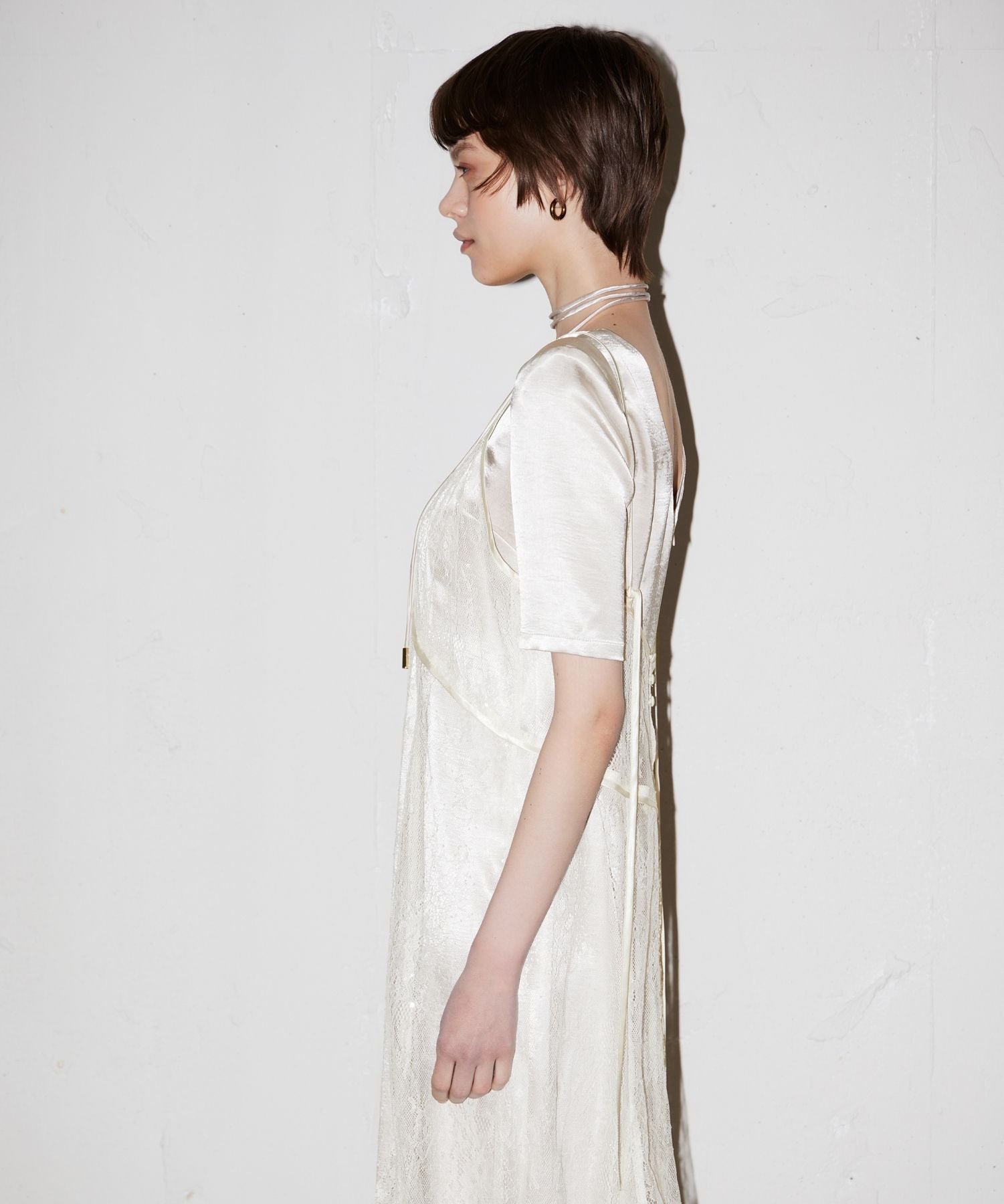 sparkle lace satin dress | ANDRESD