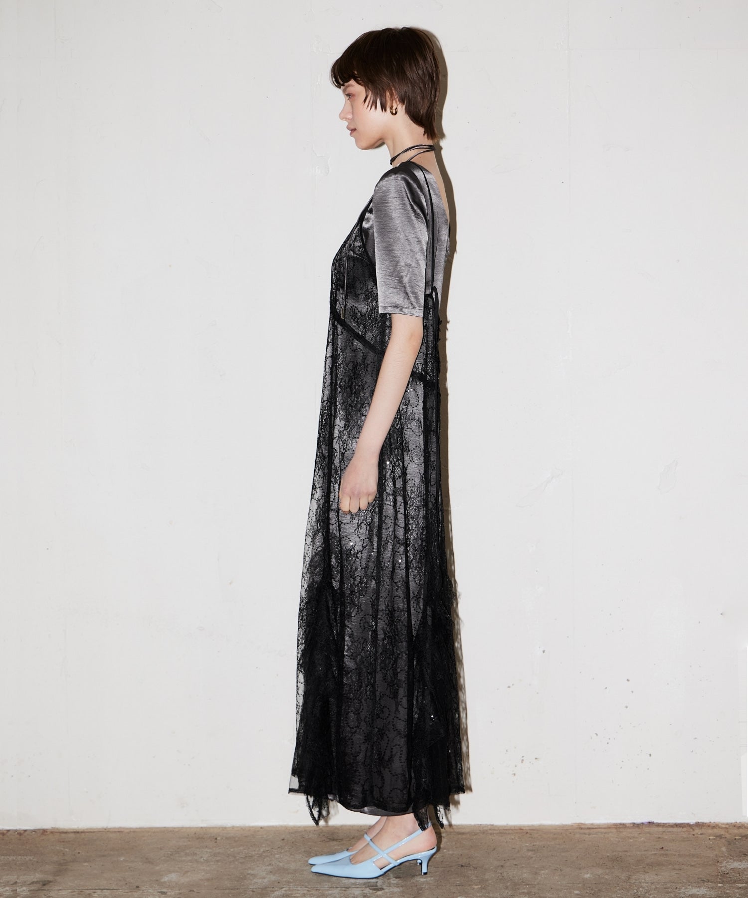 sparkle lace satin dress | ANDRESD