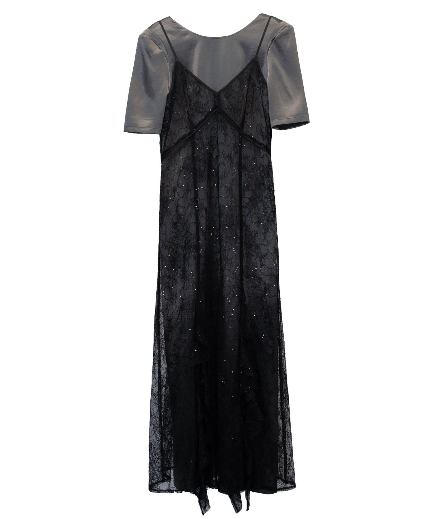 sparkle lace satin dress | ANDRESD