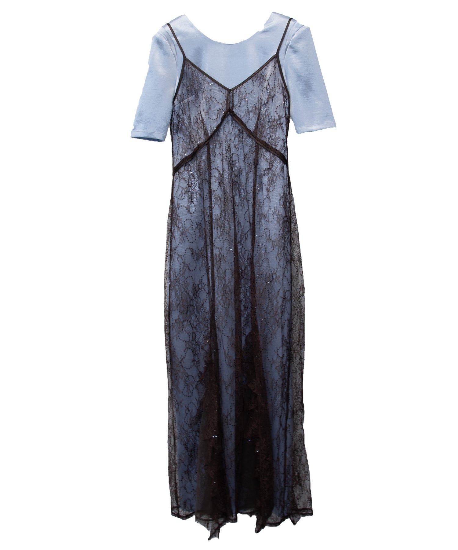 sparkle lace satin dress | ANDRESD