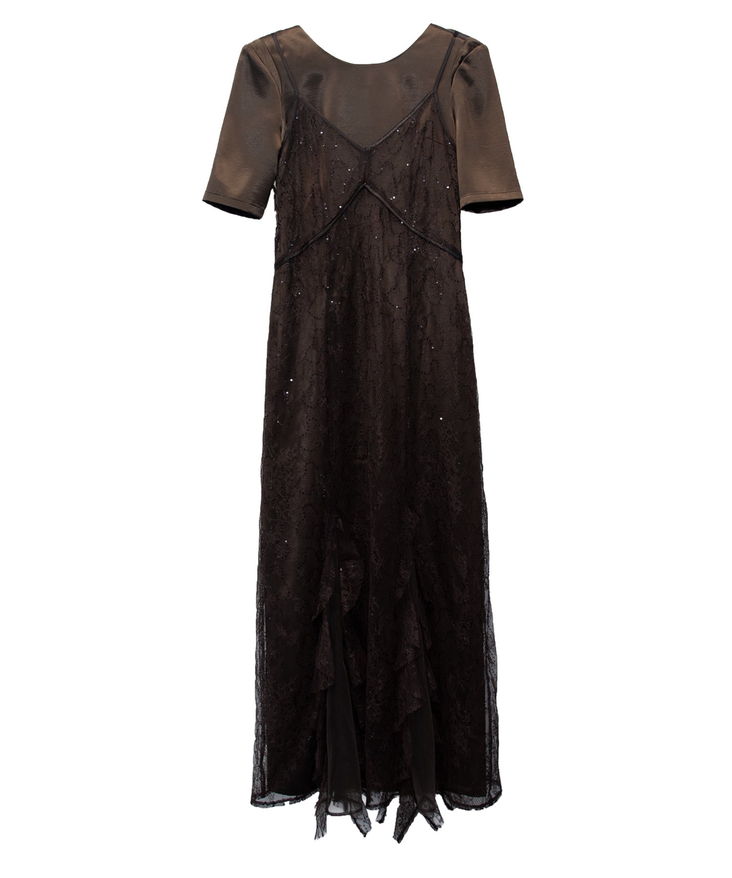 sparkle lace satin dress | ANDRESD