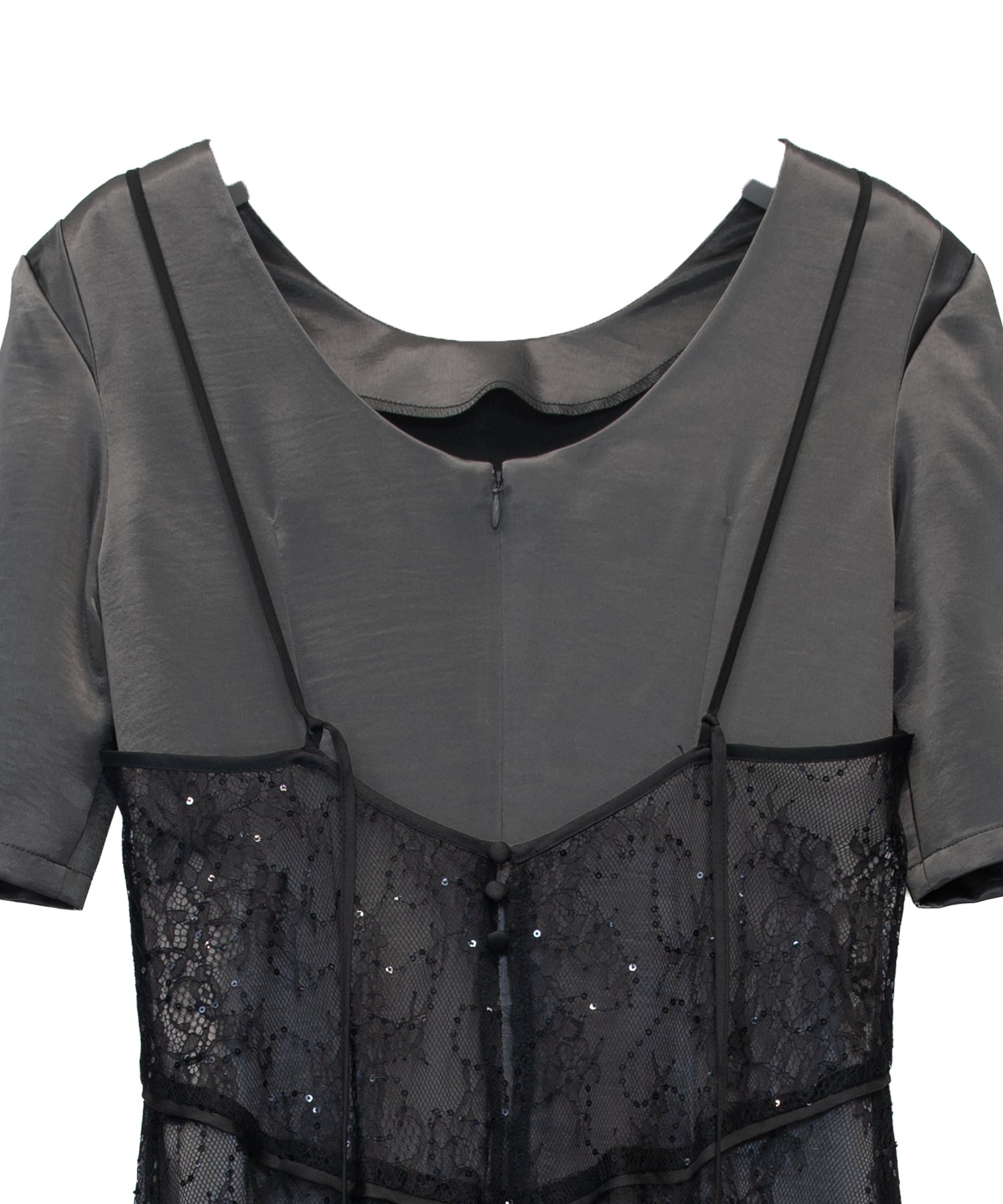 sparkle lace satin dress | ANDRESD