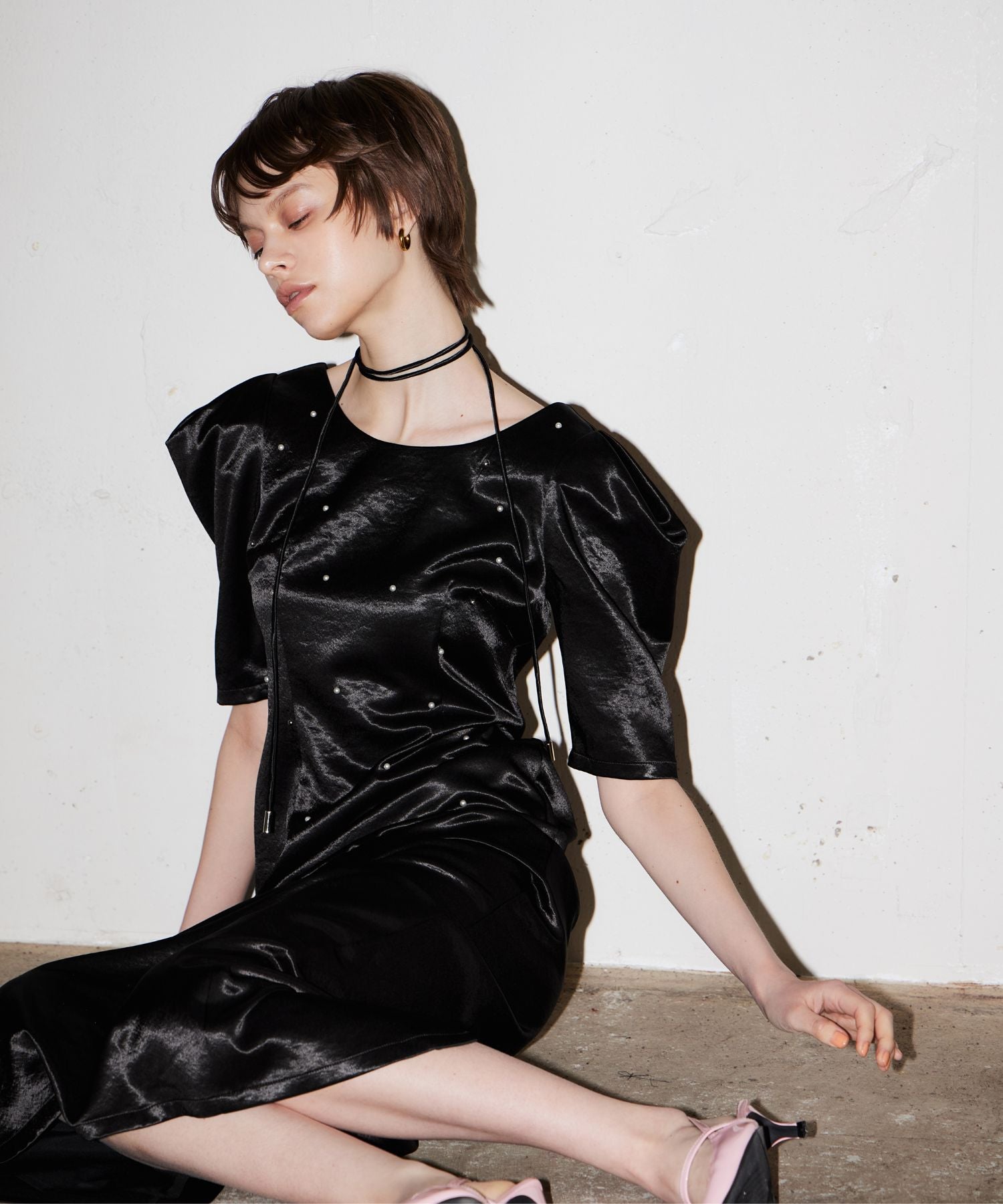 pearl glow satin dress | ANDRESD