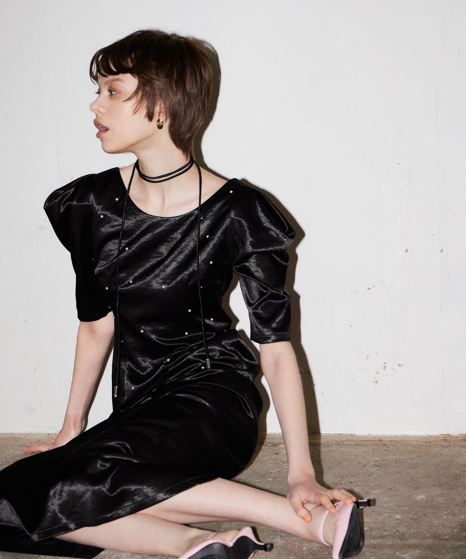 pearl glow satin dress | ANDRESD