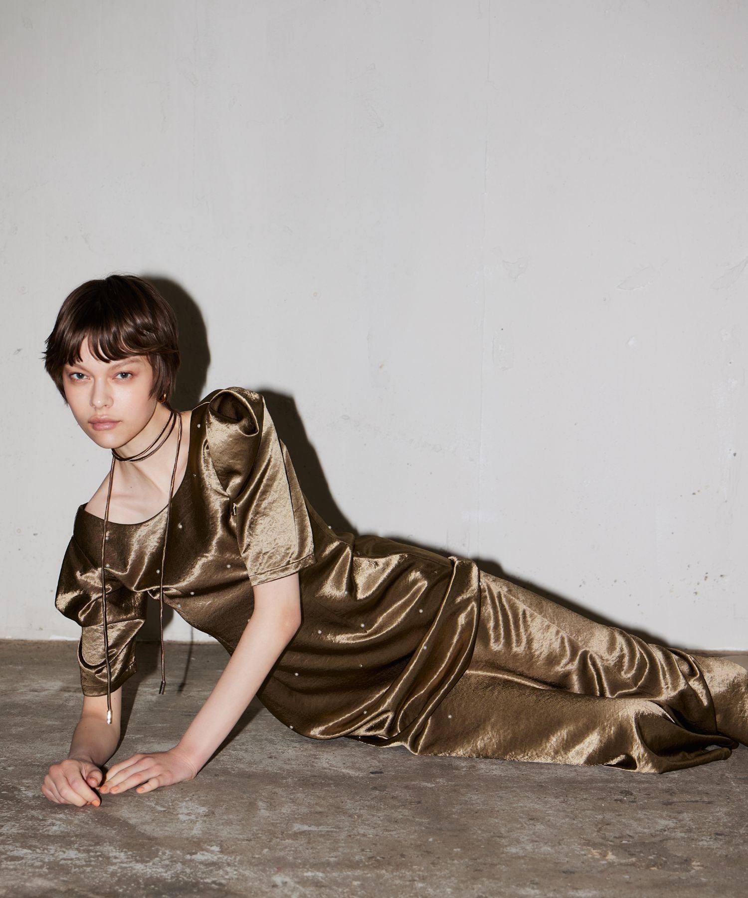 pearl glow satin dress | ANDRESD