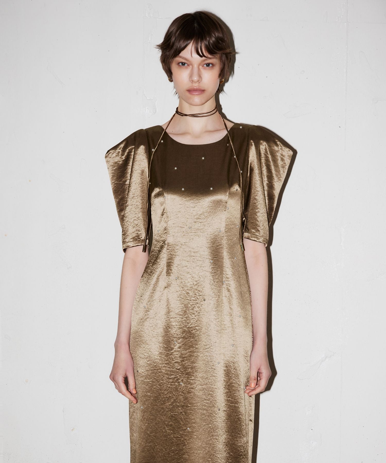 pearl glow satin dress | ANDRESD