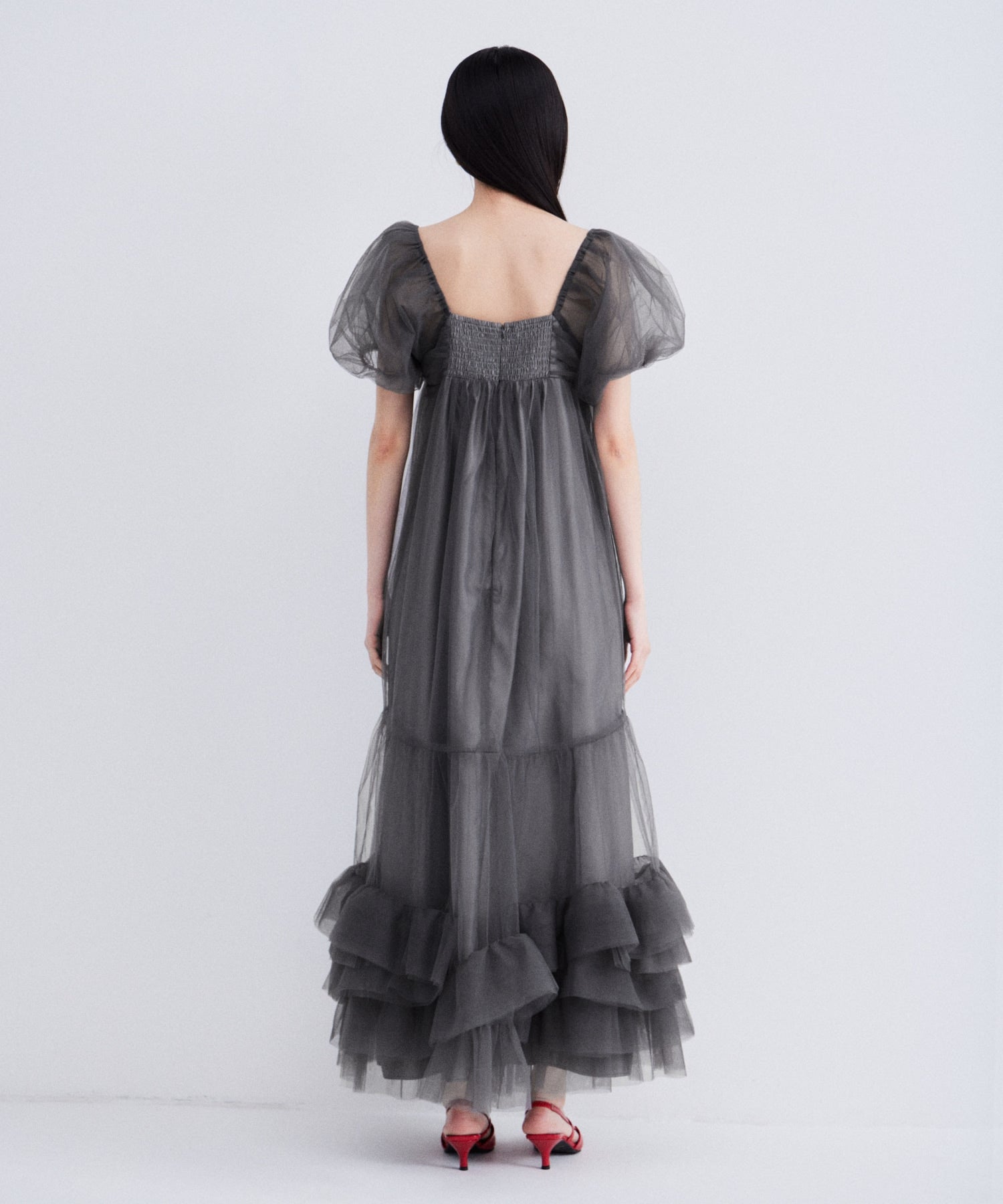 Volume Tulle Puff Sleeve Dress | ANDRESD