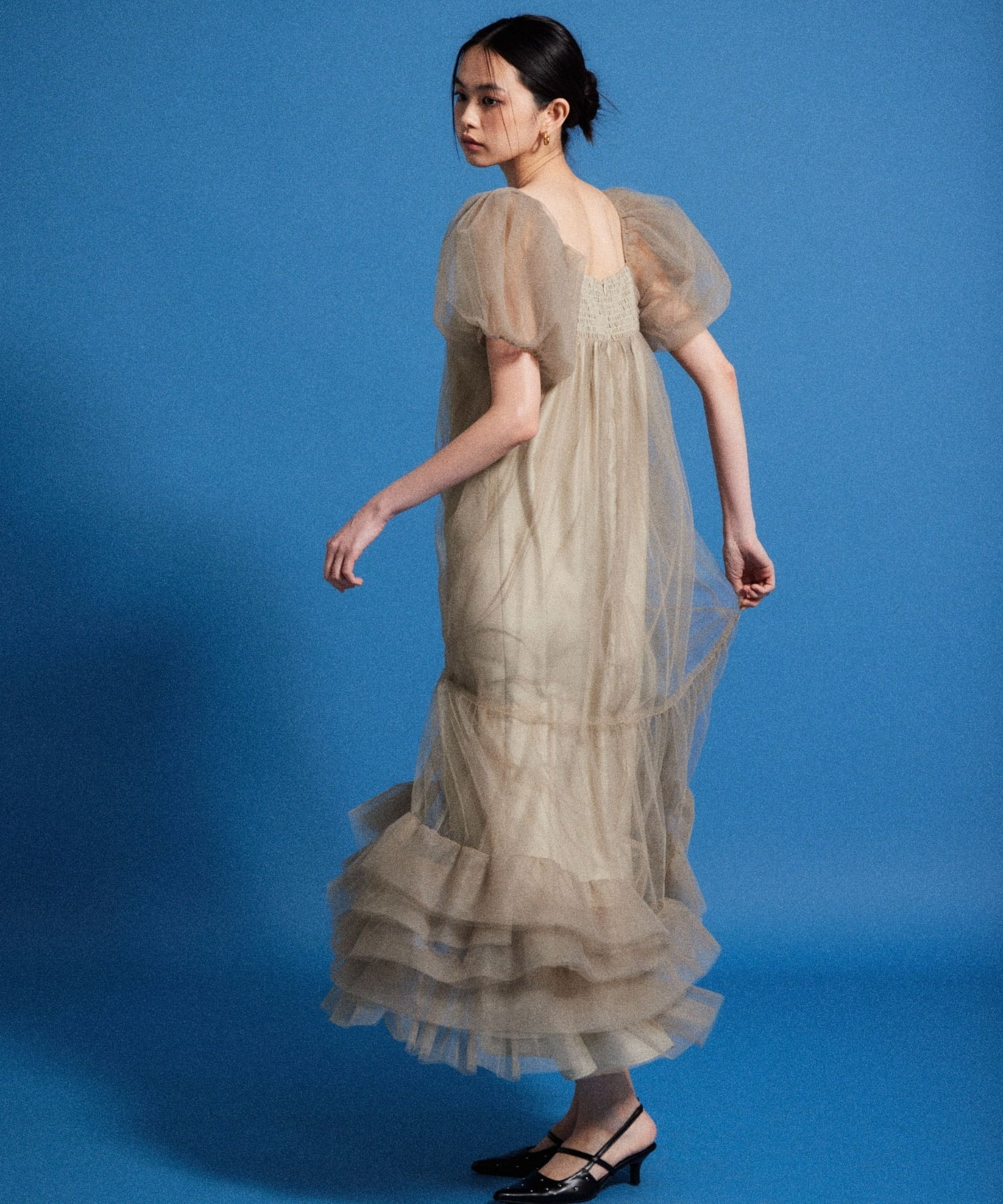 Volume Tulle Puff Sleeve Dress | ANDRESD