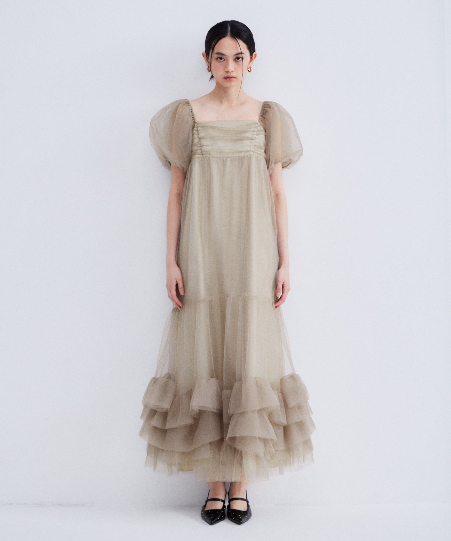 Volume Tulle Puff Sleeve Dress | ANDRESD