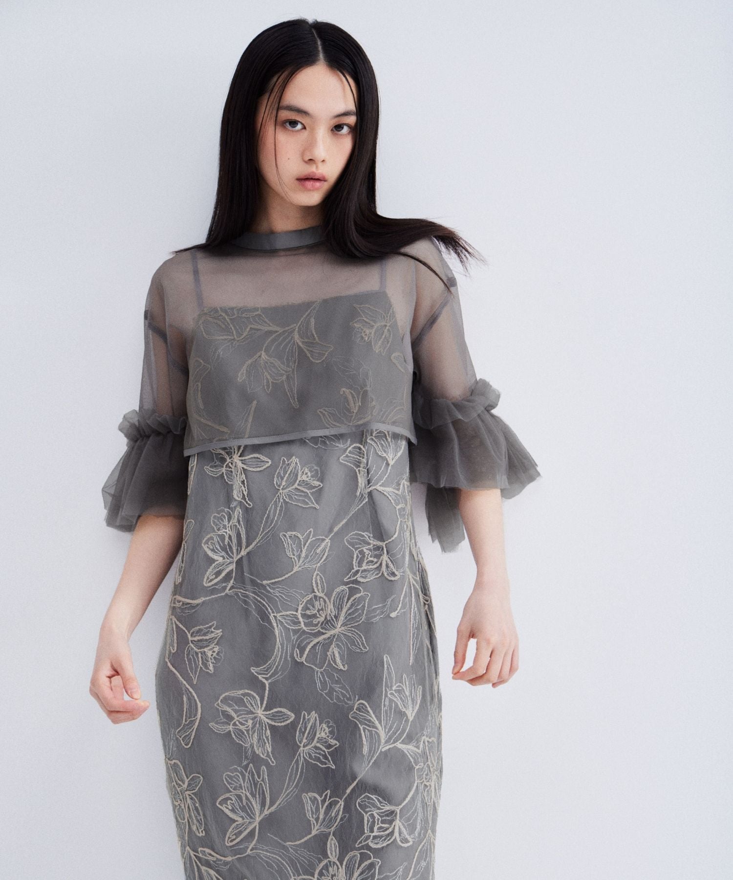 Embroidery frill Set Dress | ANDRESD