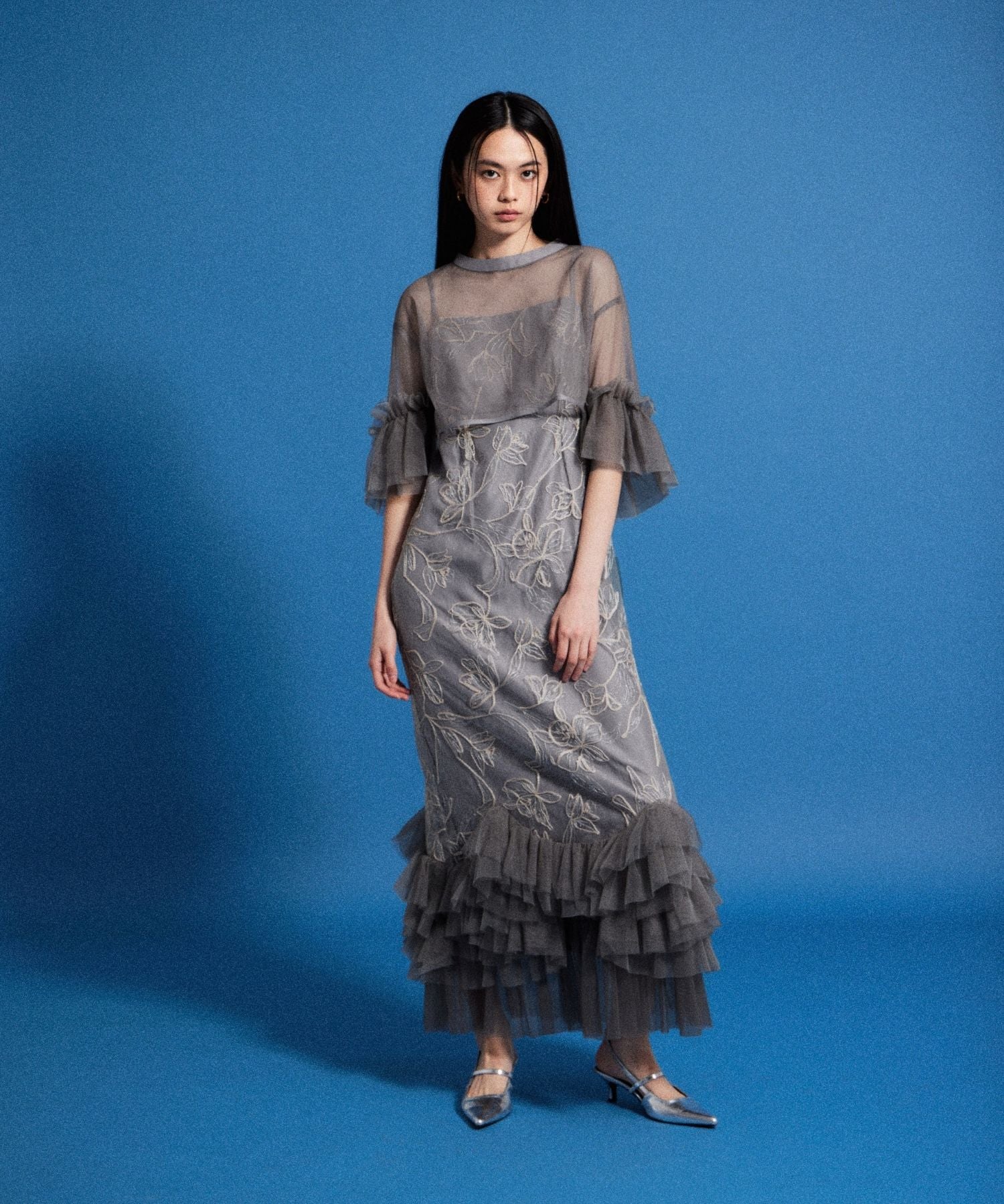 Embroidery frill Set Dress | ANDRESD