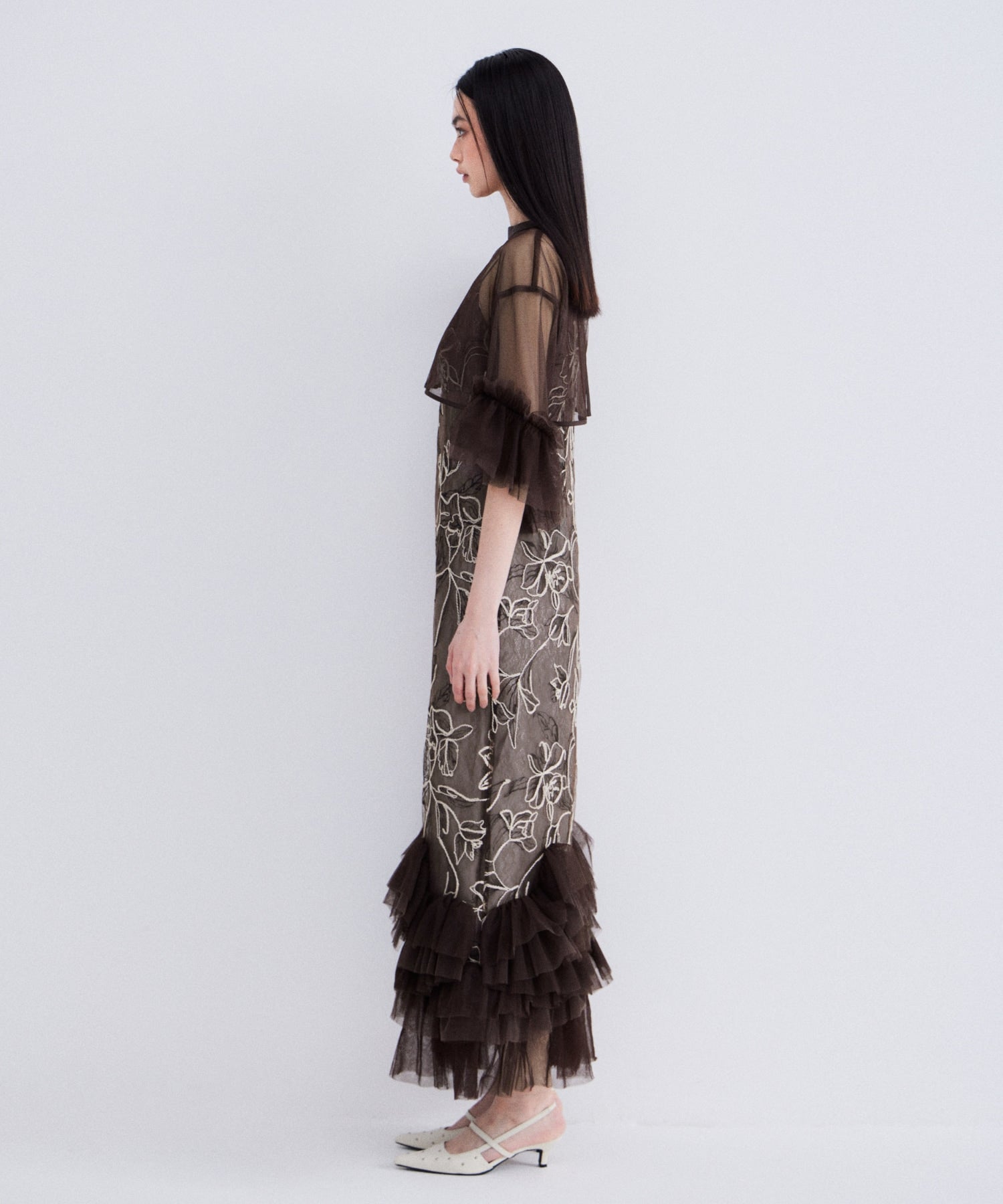 Embroidery frill Set Dress | ANDRESD