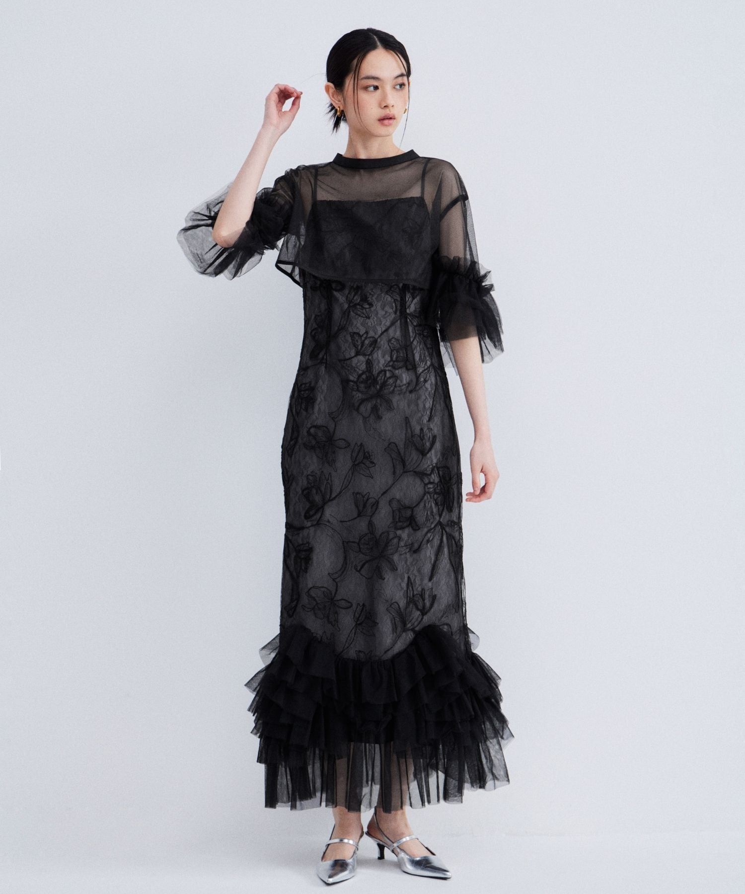 Embroidery frill Set Dress | ANDRESD
