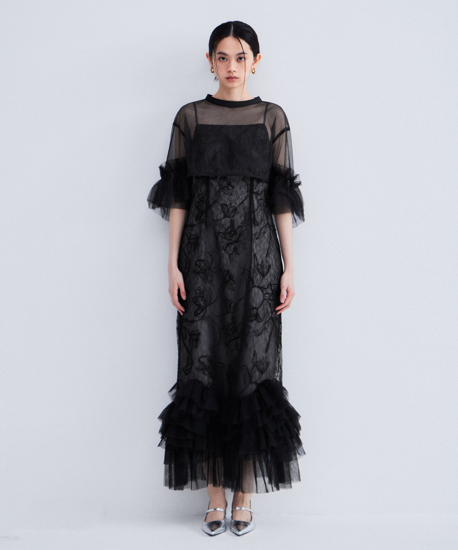 Embroidery frill Set Dress | ANDRESD