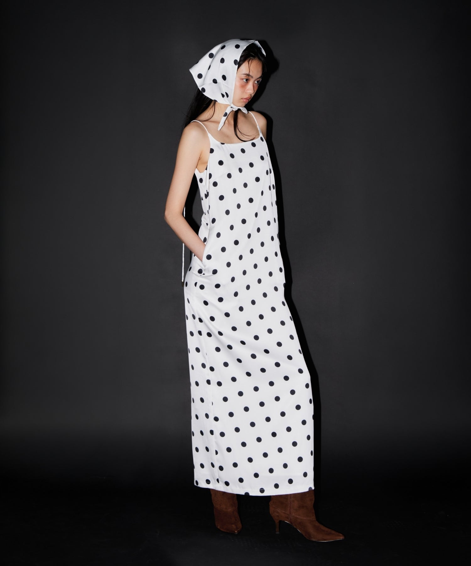 Minimal Dot Satin Dress | ANDRESD